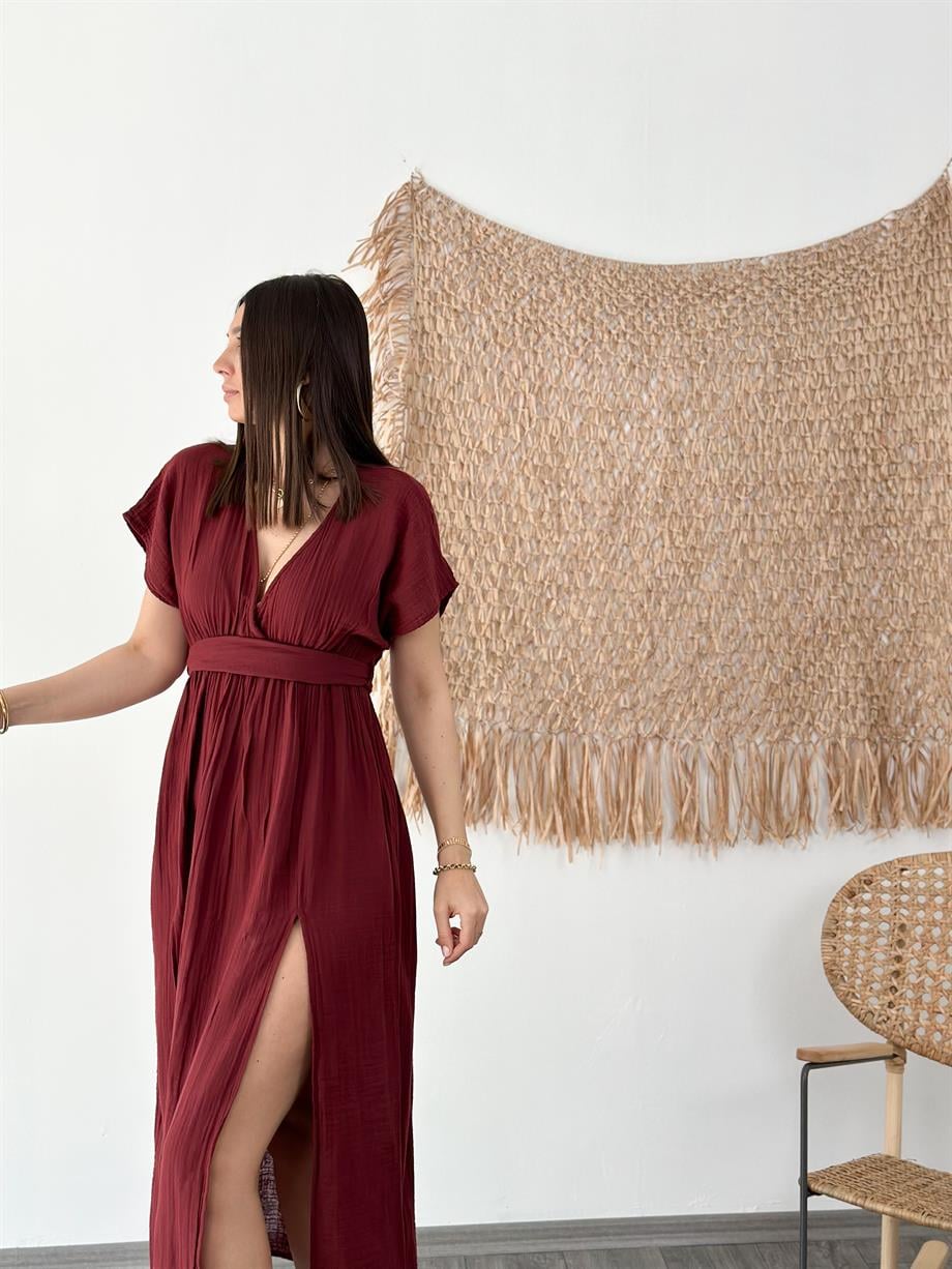 LOCO BORDO MÜSLİN ELBİSE