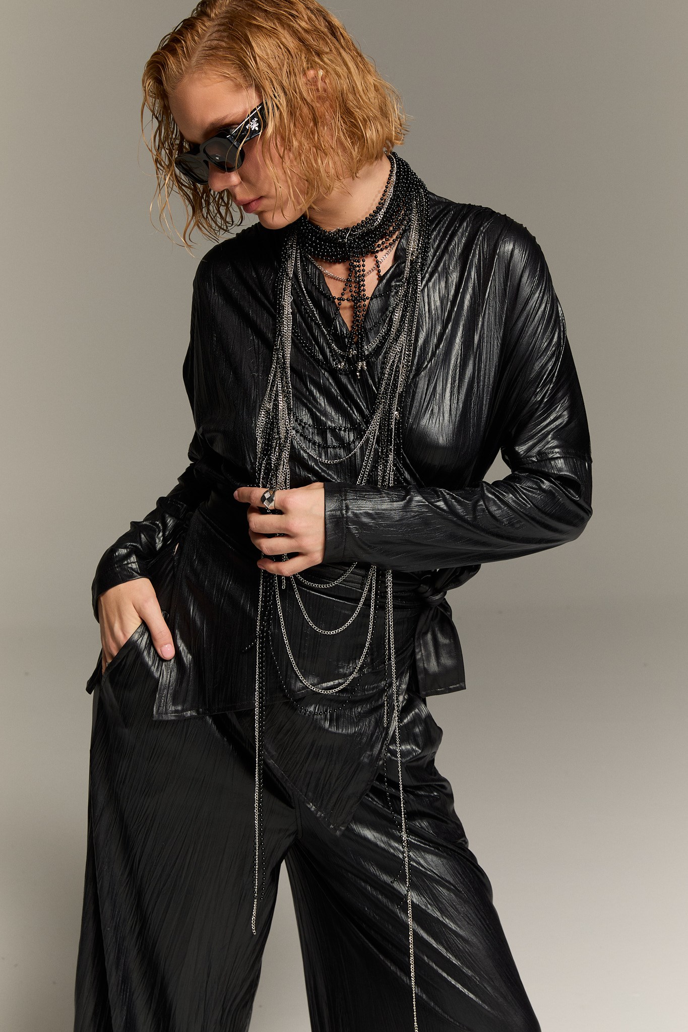 LOFT MUSE KRUVAZE SİYAH BLUZ