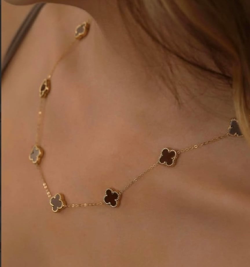 LUNA YONCA BORDO GOLD KOLYE