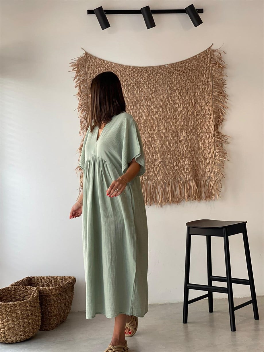 MAİA MİNT MÜSLİN ELBİSE