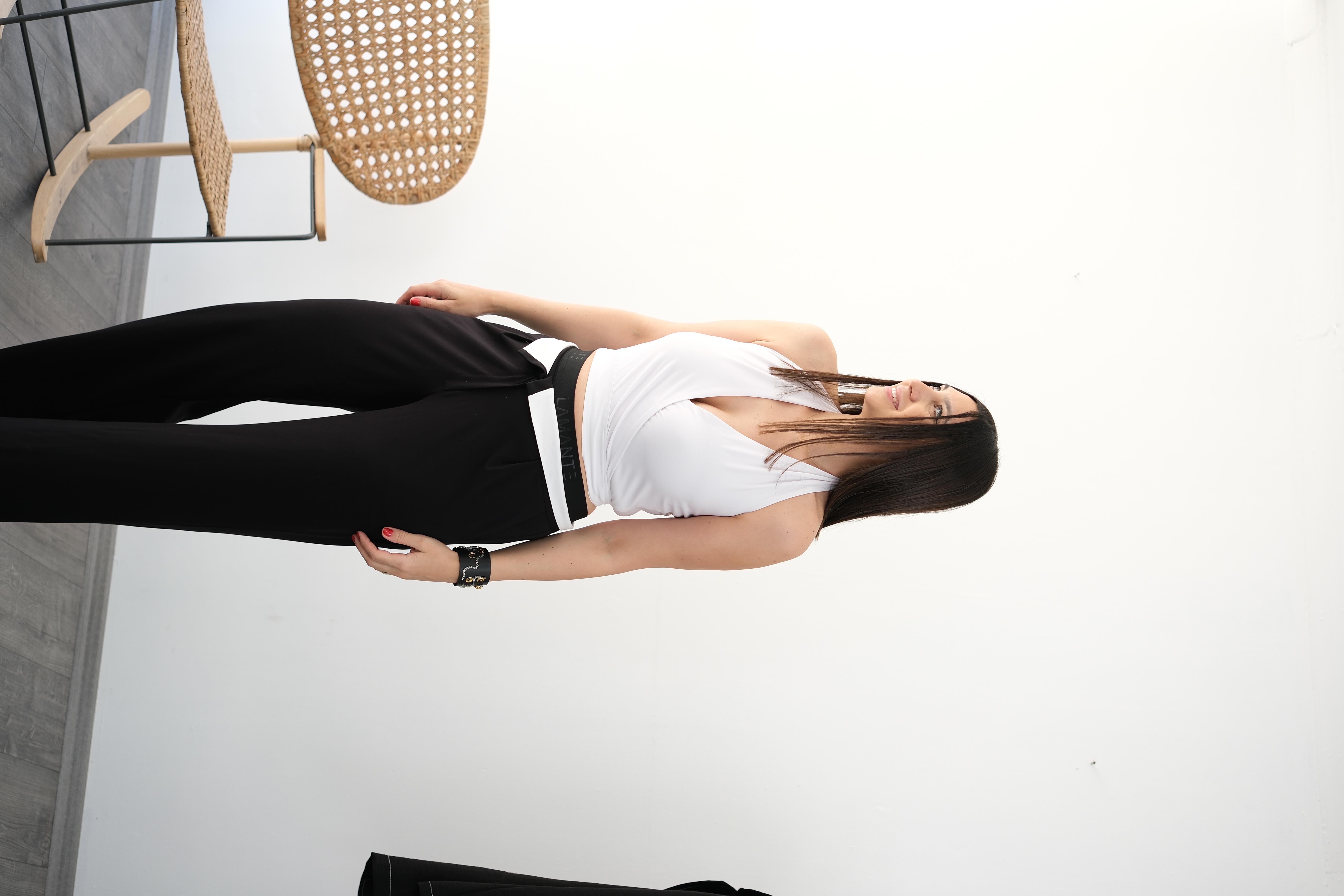 MALAVİ BEYAZ TASARIM BLUZ