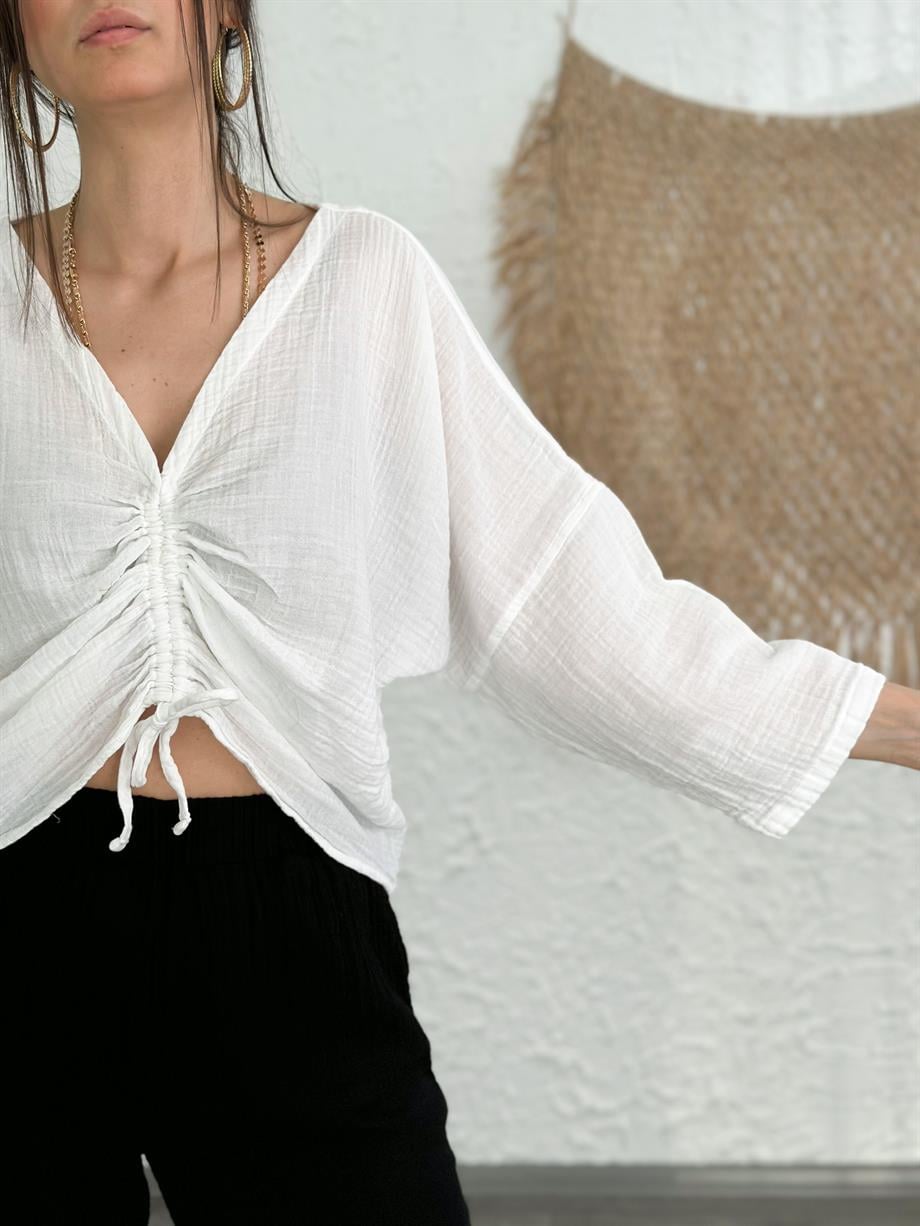 MATİLDA BEYAZ MÜSLİN BLUZ