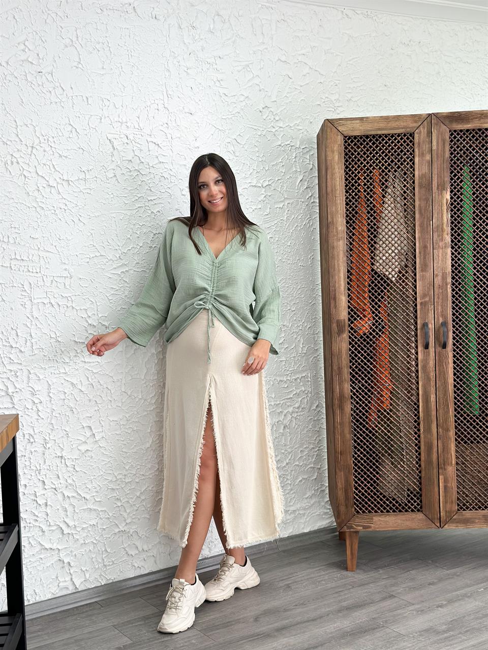 MATİLDA MİNT MÜSLİN BLUZ