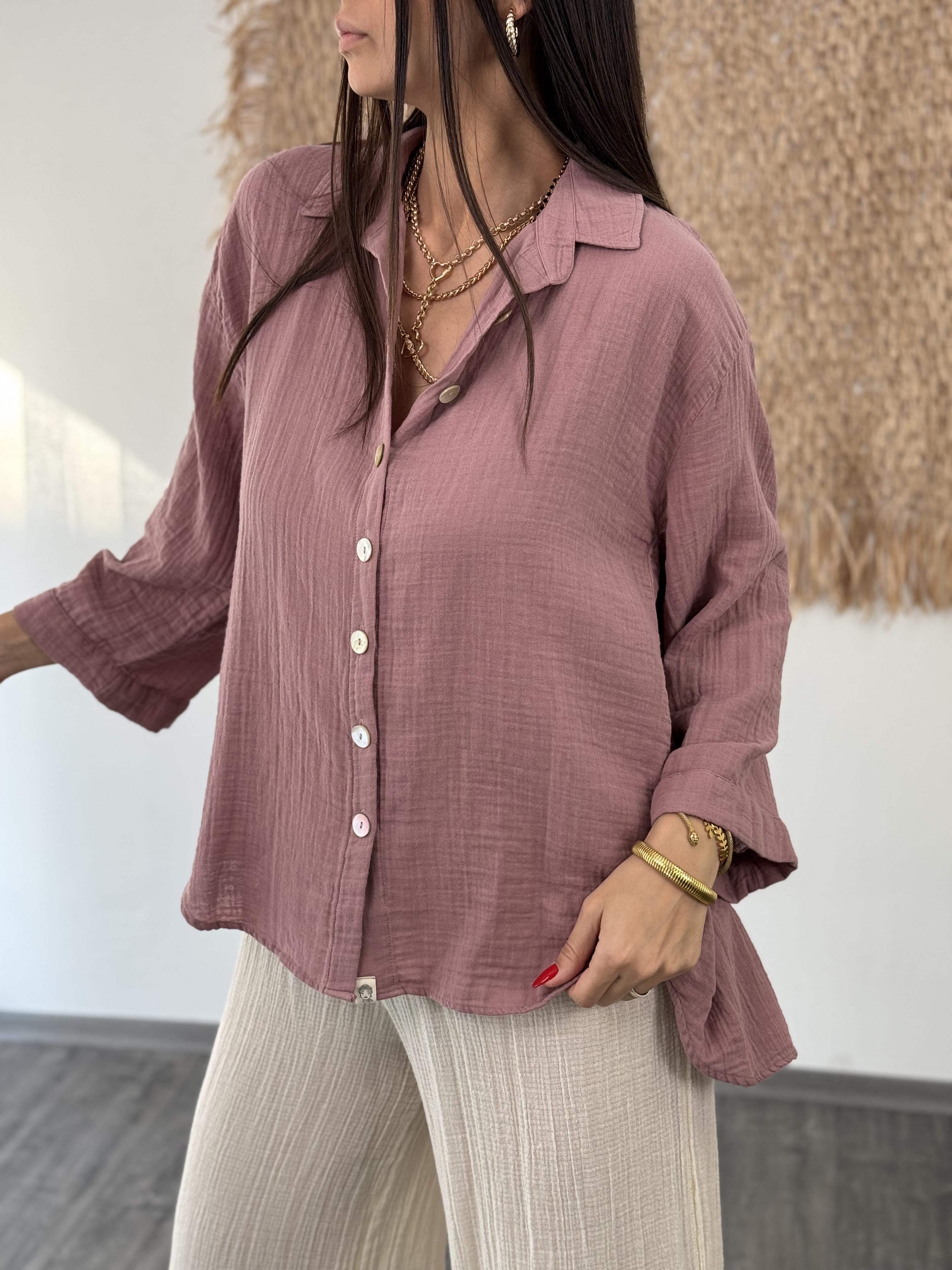 MİNSK ROSE PİNK MÜSLİN GÖMLEK