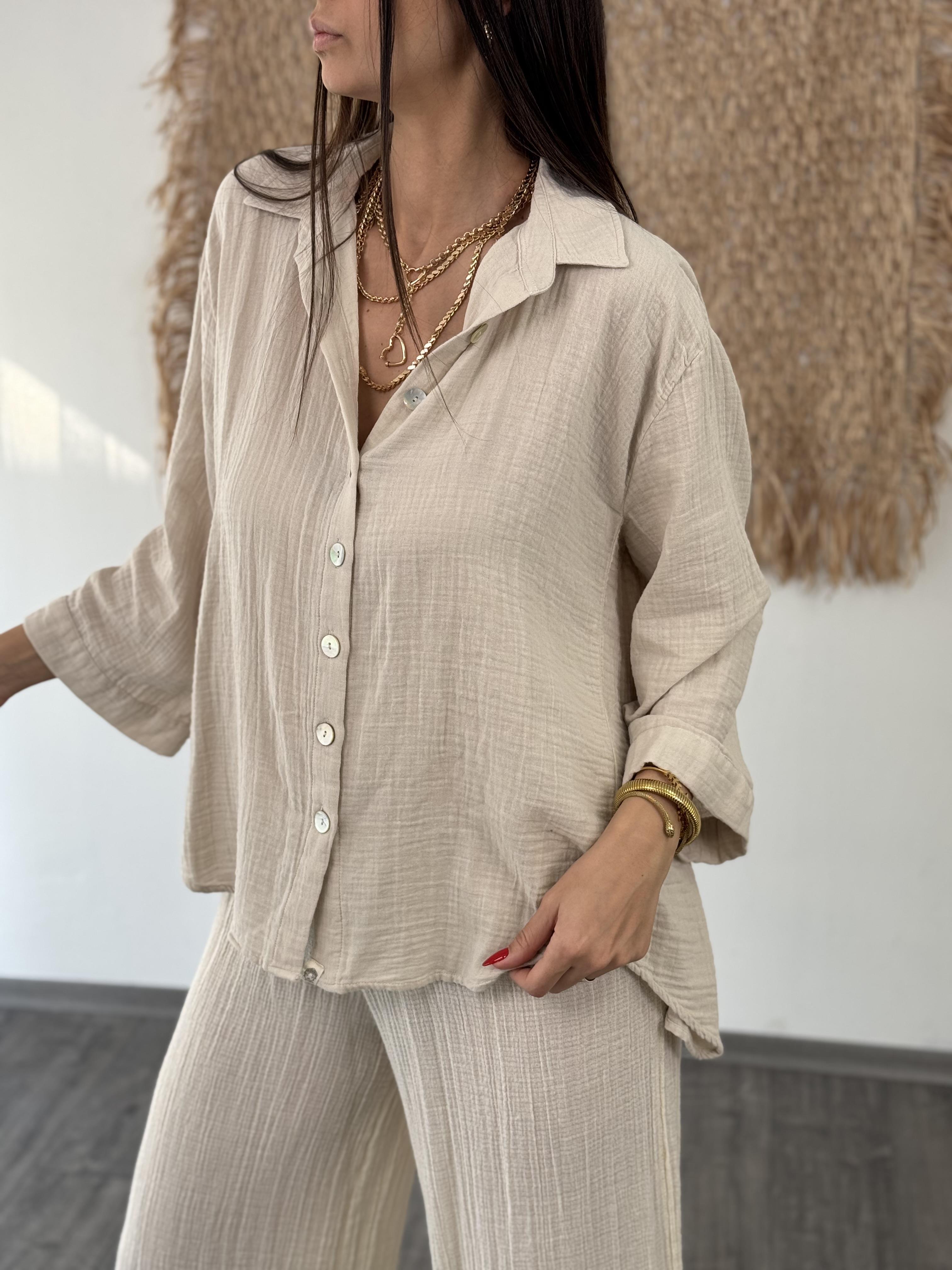 MİNSK SİS BEYAZ MÜSLİN GÖMLEK