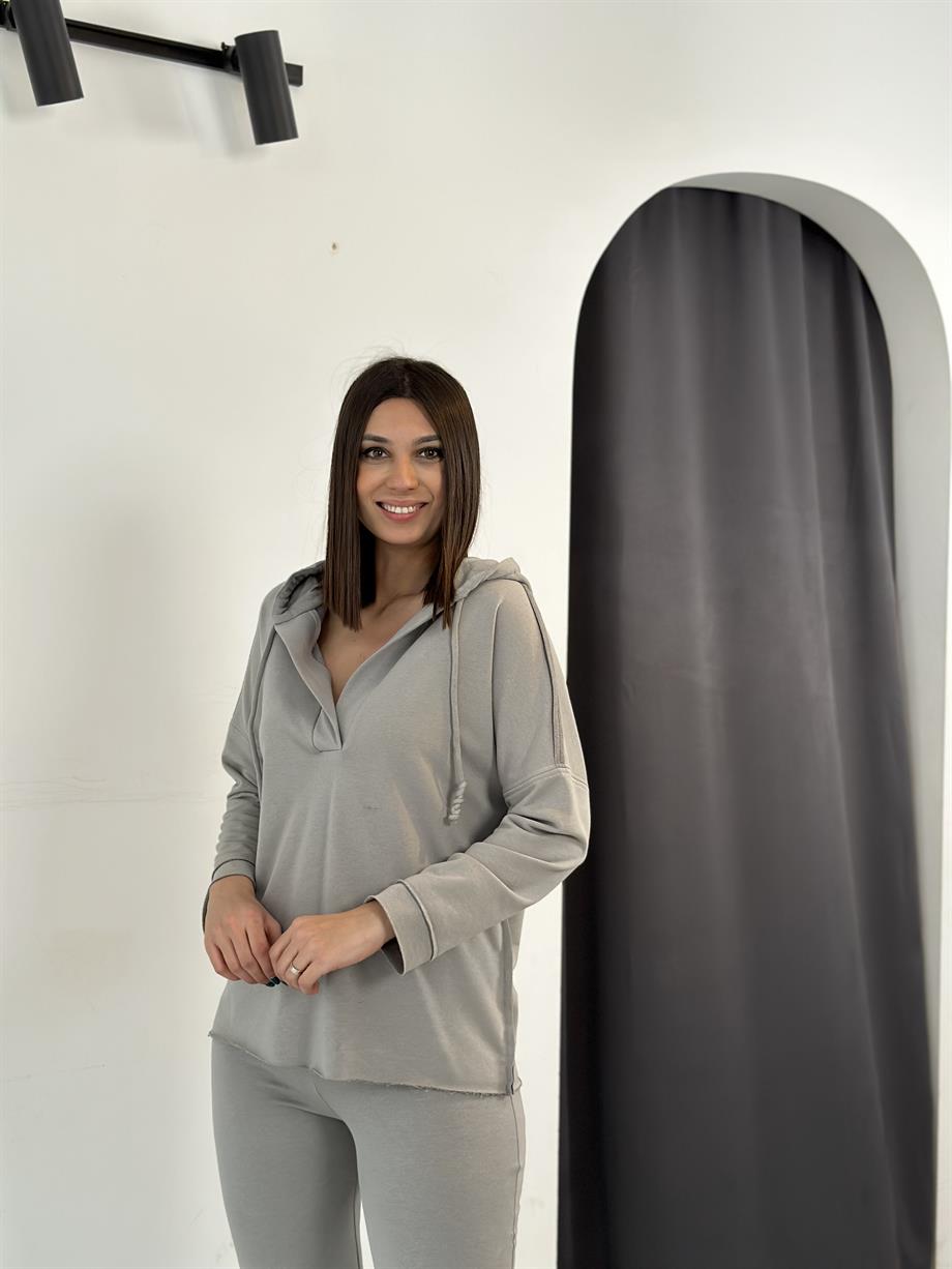 MONAMİ VİZON KAPŞONLU SWEAT