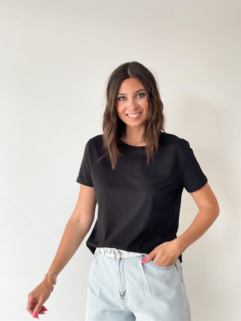 MOYER BİSİKLET YAKA SİYAH TİŞÖRT