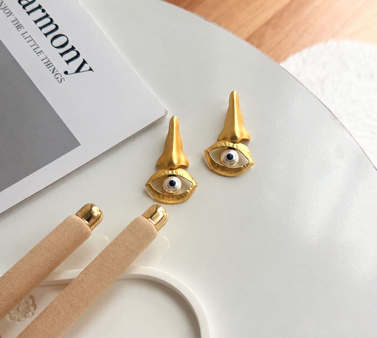 MYSTİK AURA GÖZ GOLD KÜPE