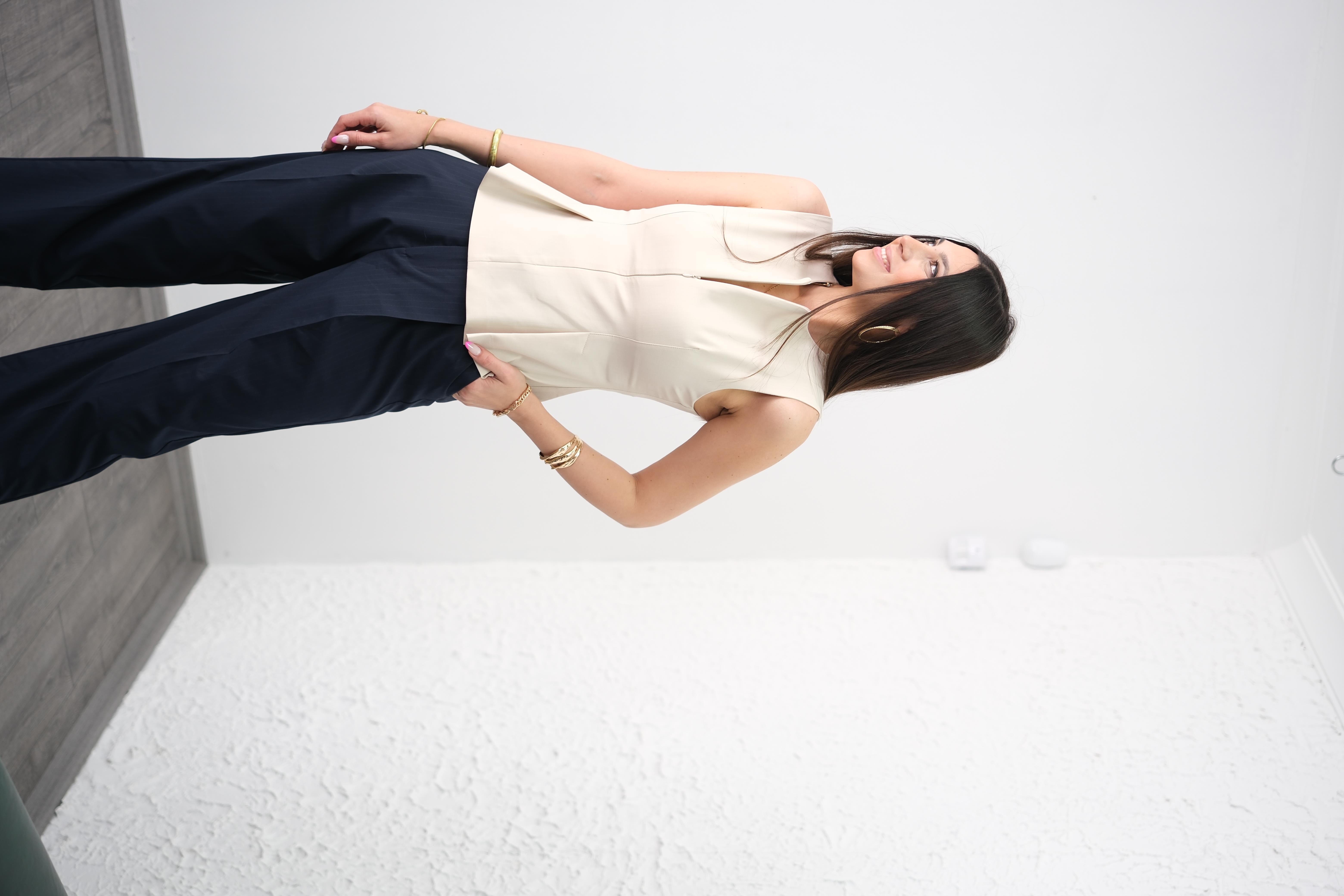 NAVONA KEMİK YELEK BLUZ