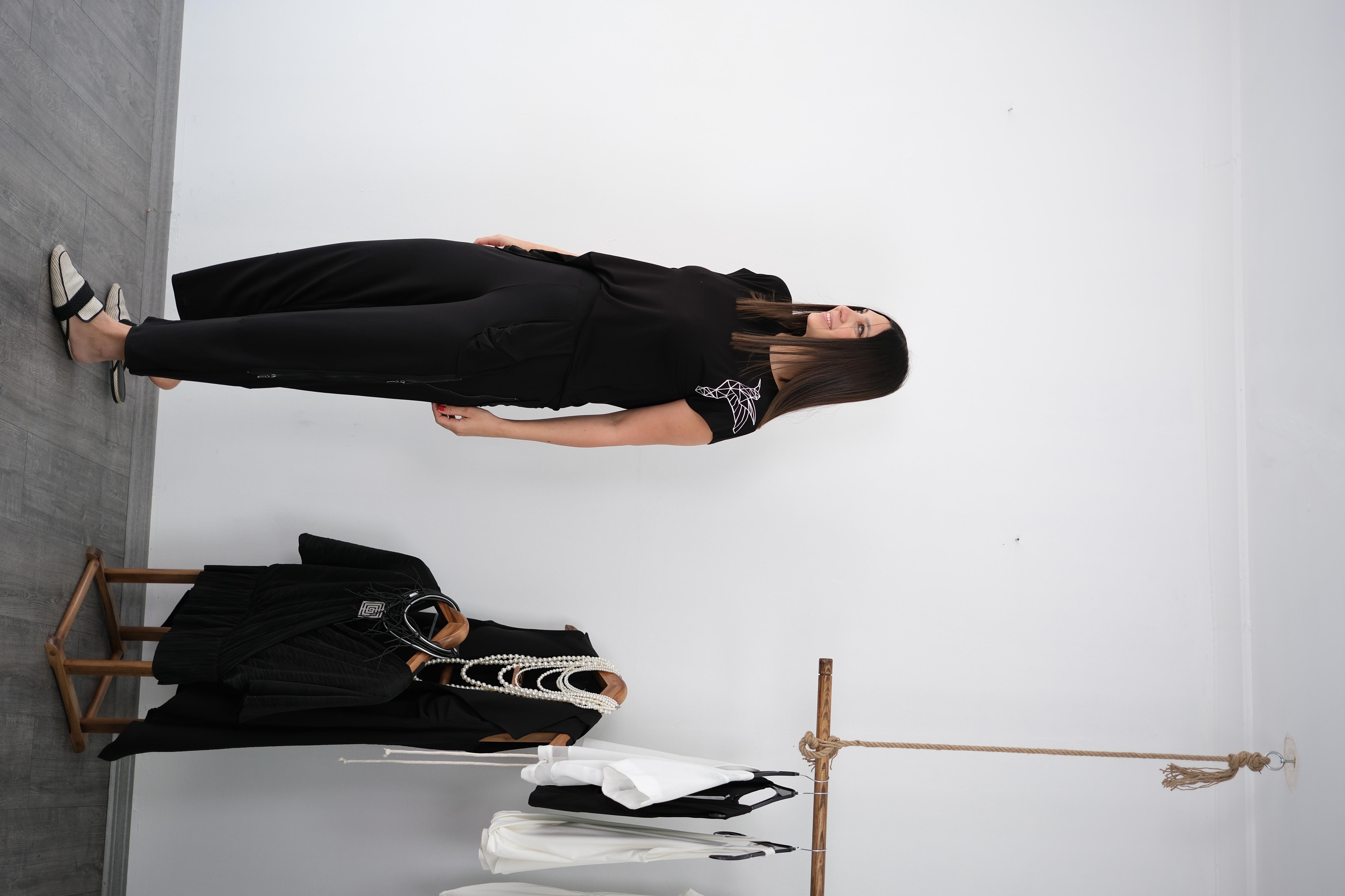 NİLL FERMUAR DETAYLI SİYAH PANTOLON