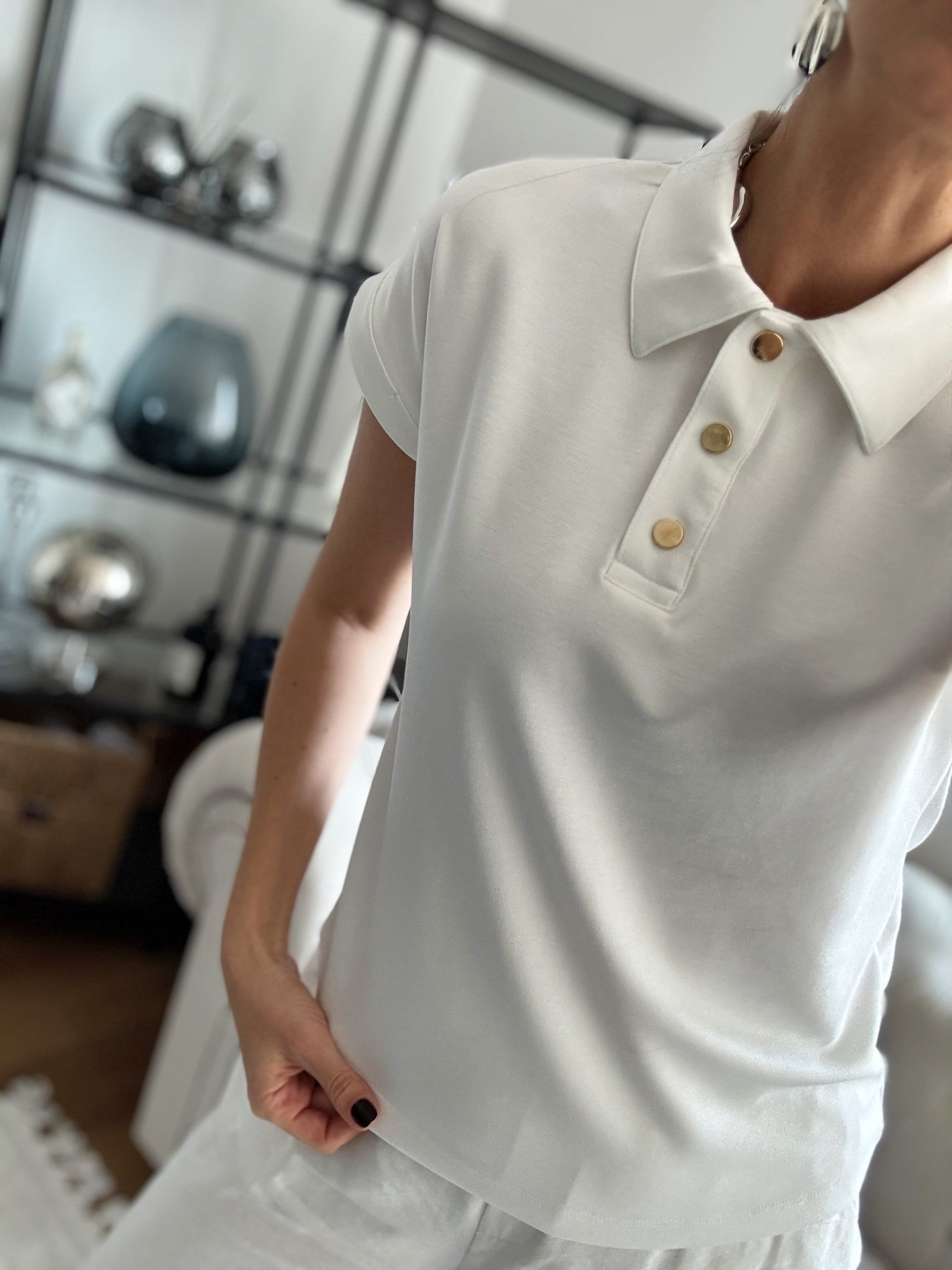 NOCHİ POLO YAKA BEYAZ TSHIRT
