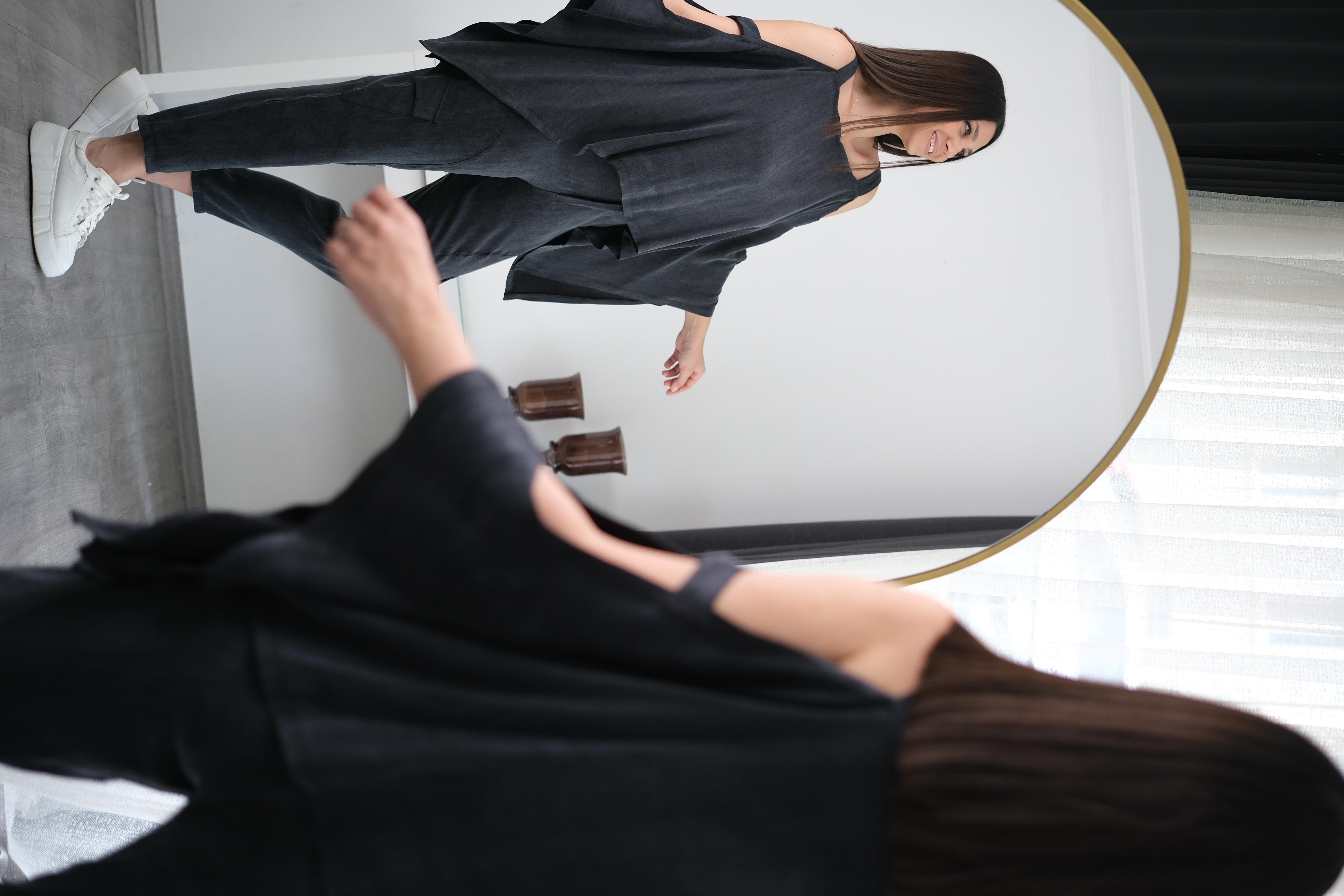 OCALİPTUS DİKİŞ DETAYLI ANTRASİT PANTOLON