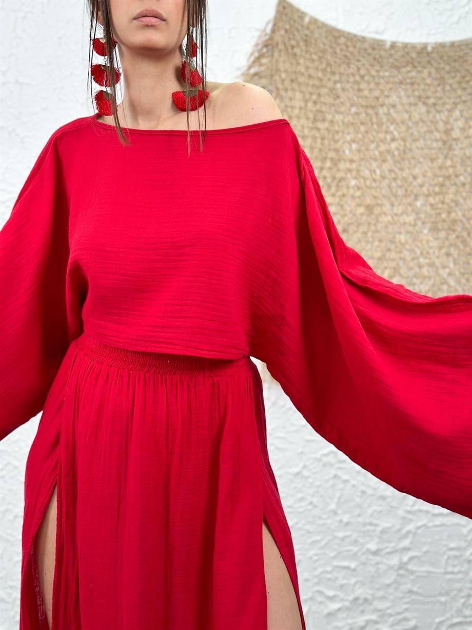 OLİVA VİŞNE MÜSLİN TOP