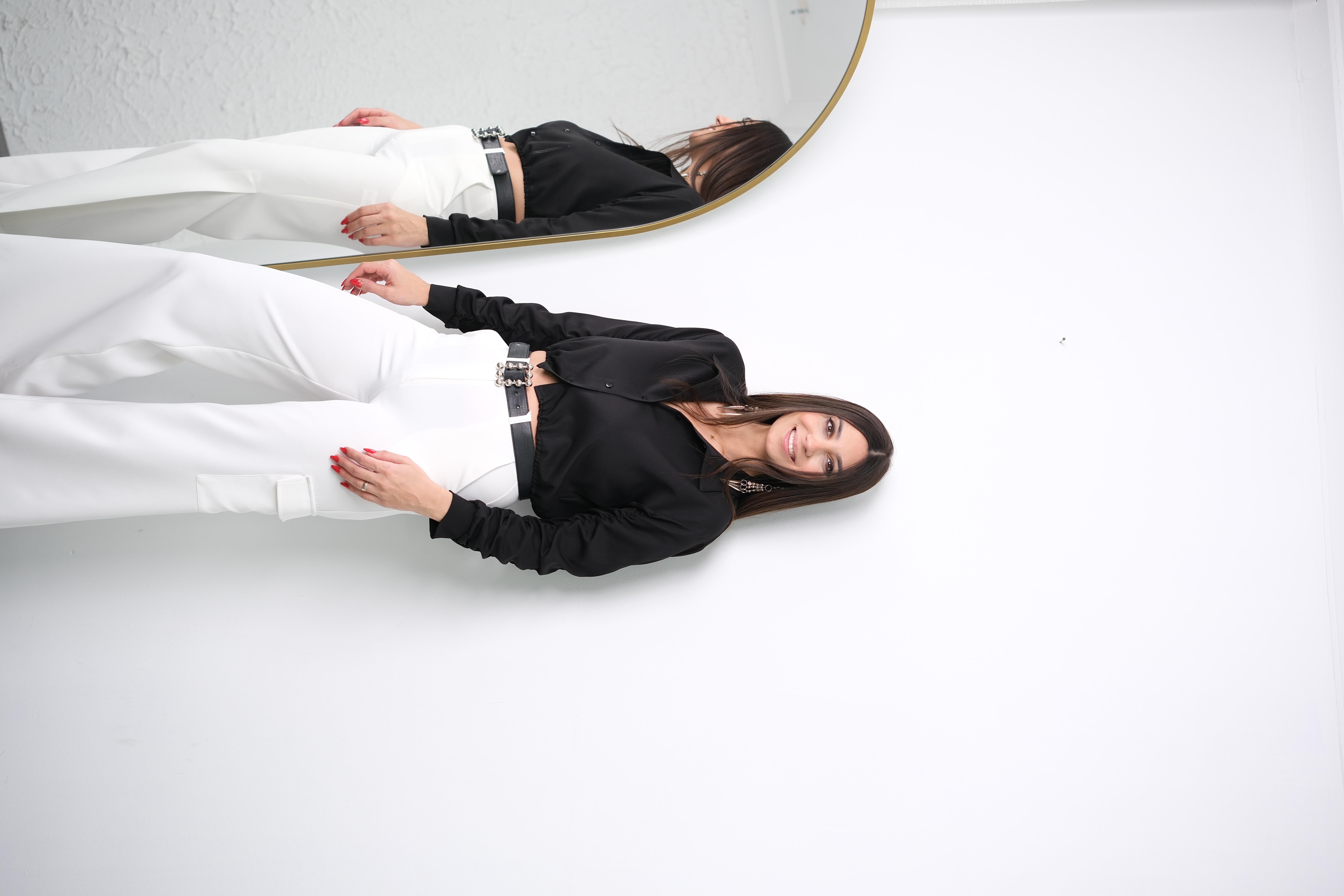 OPE SİYAH TASARIM GÖMLEK