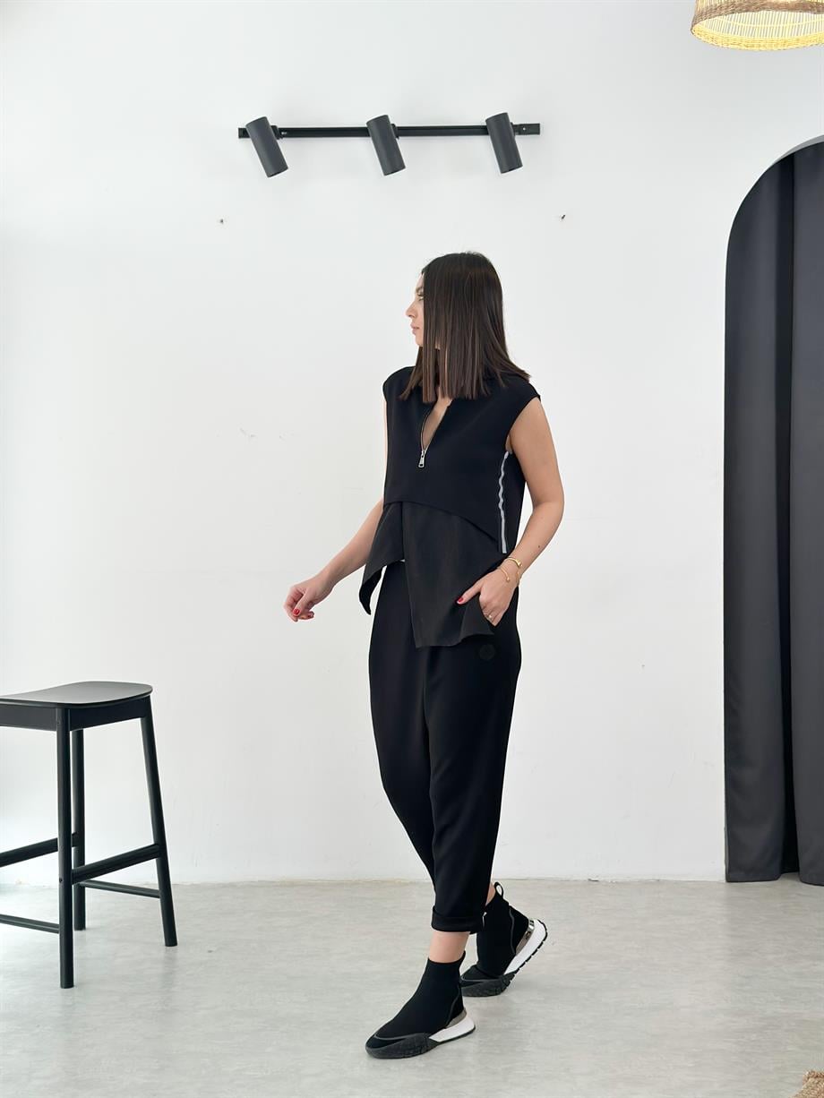 PAGOSA SİYAH TASARIM PANTOLON