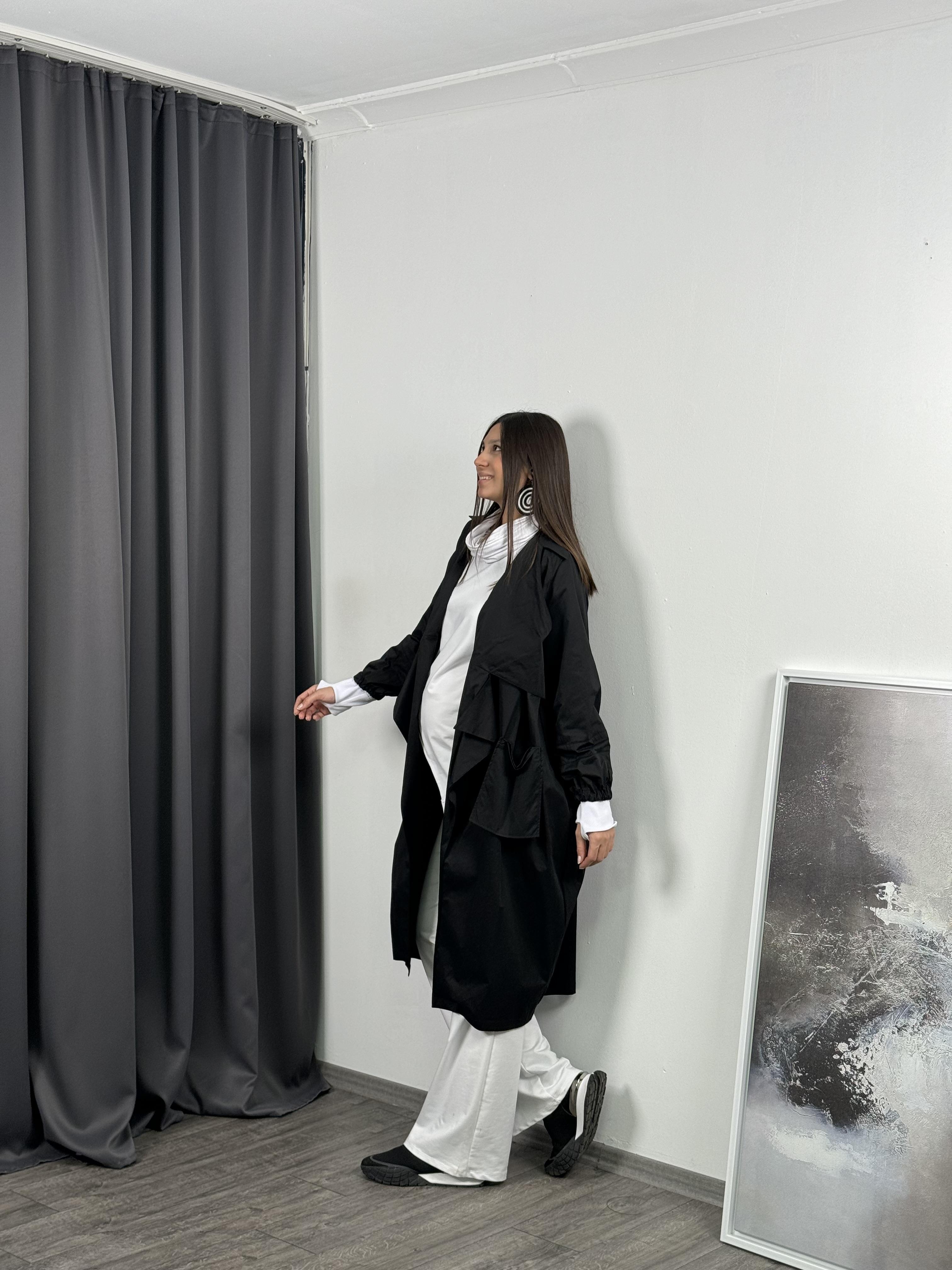 PARAN SİYAH TASARIM TRENÇKOT