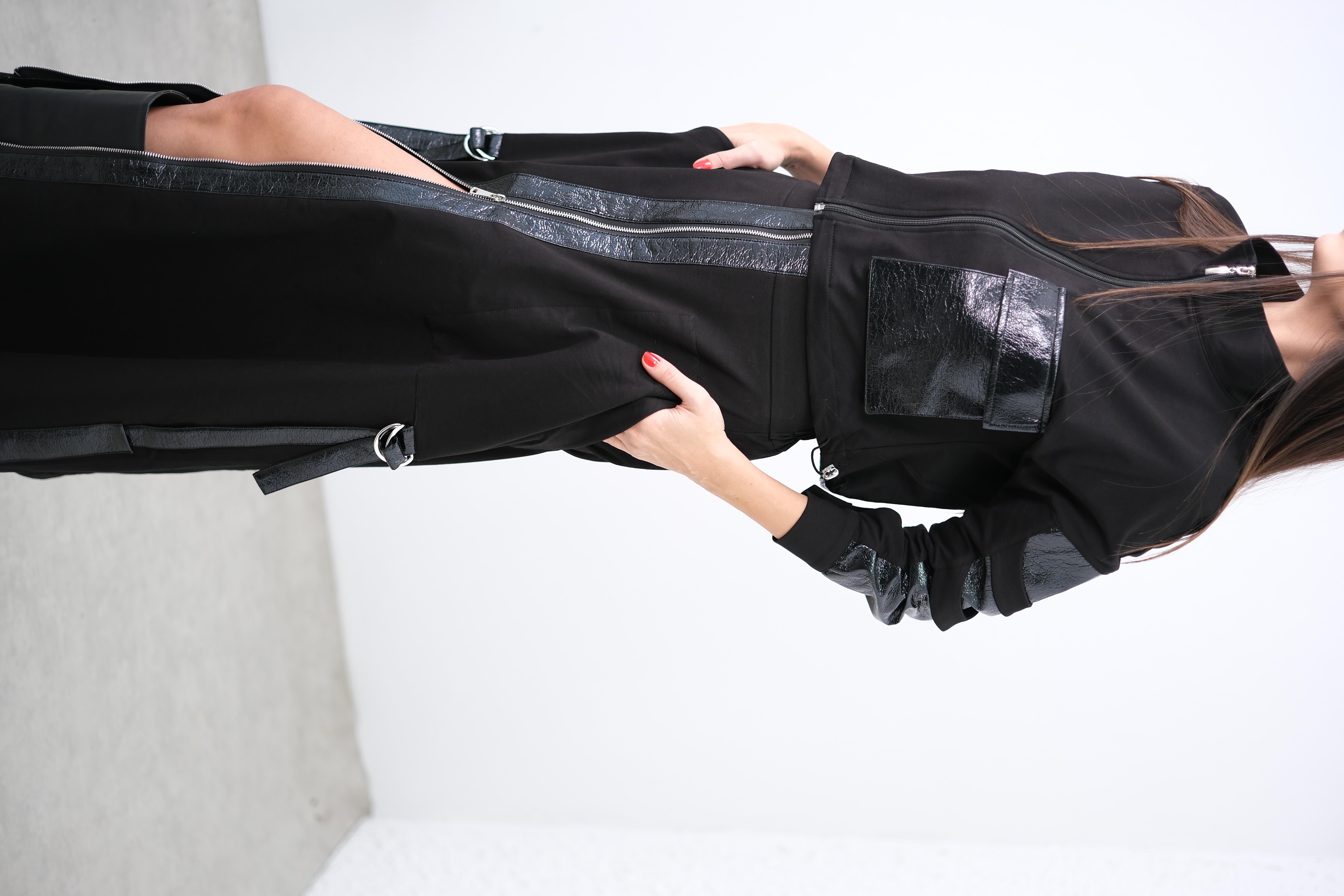 PARLY DERİ DETAYLI ETEK