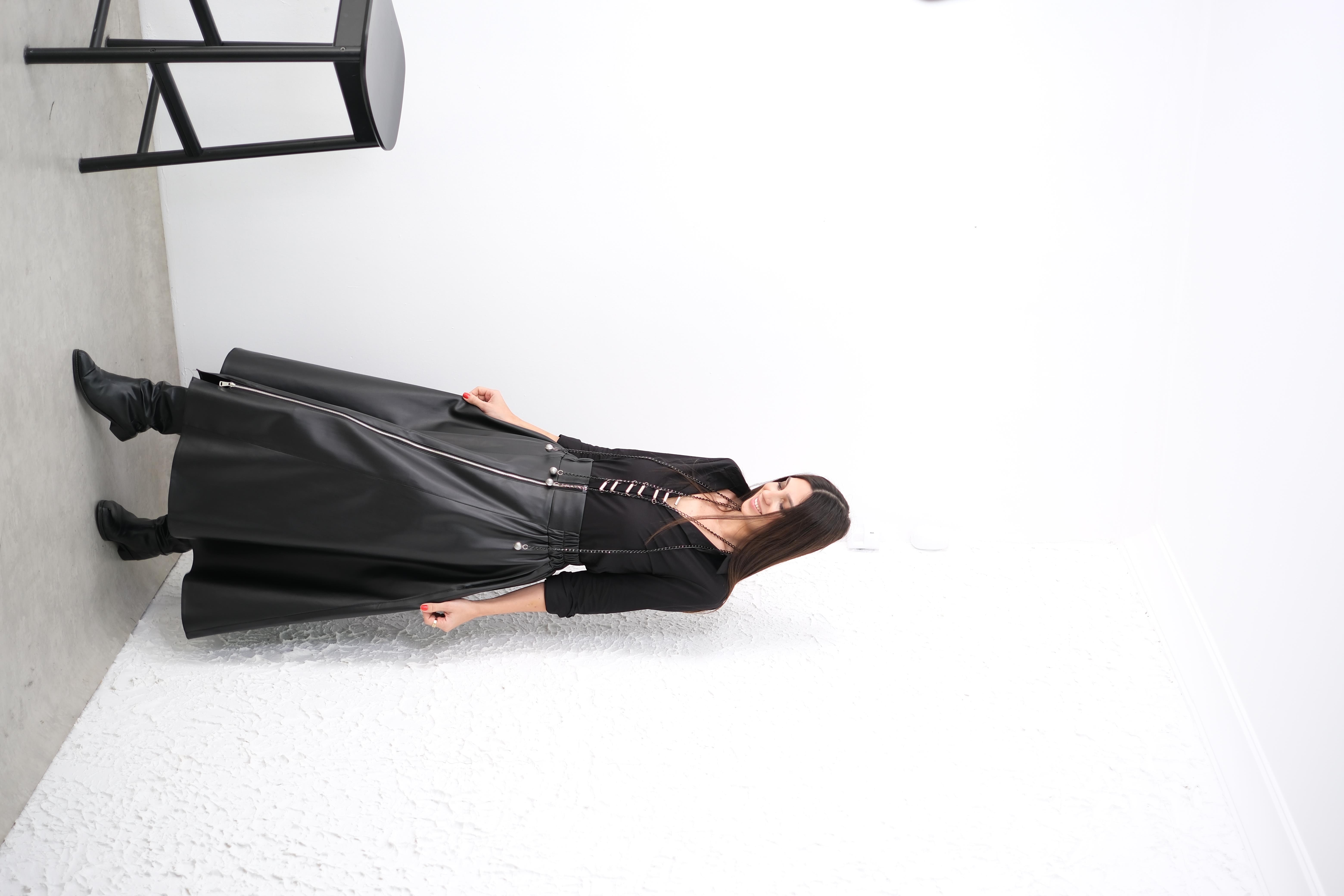 PARLY TASARIM DERİ ETEK