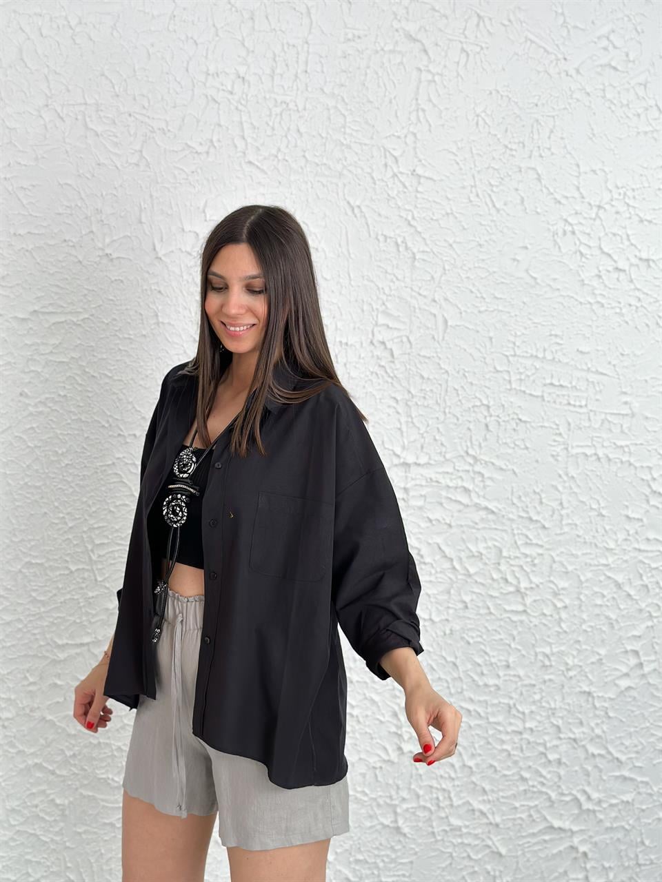 PAWLİ SİYAH GÖMLEK