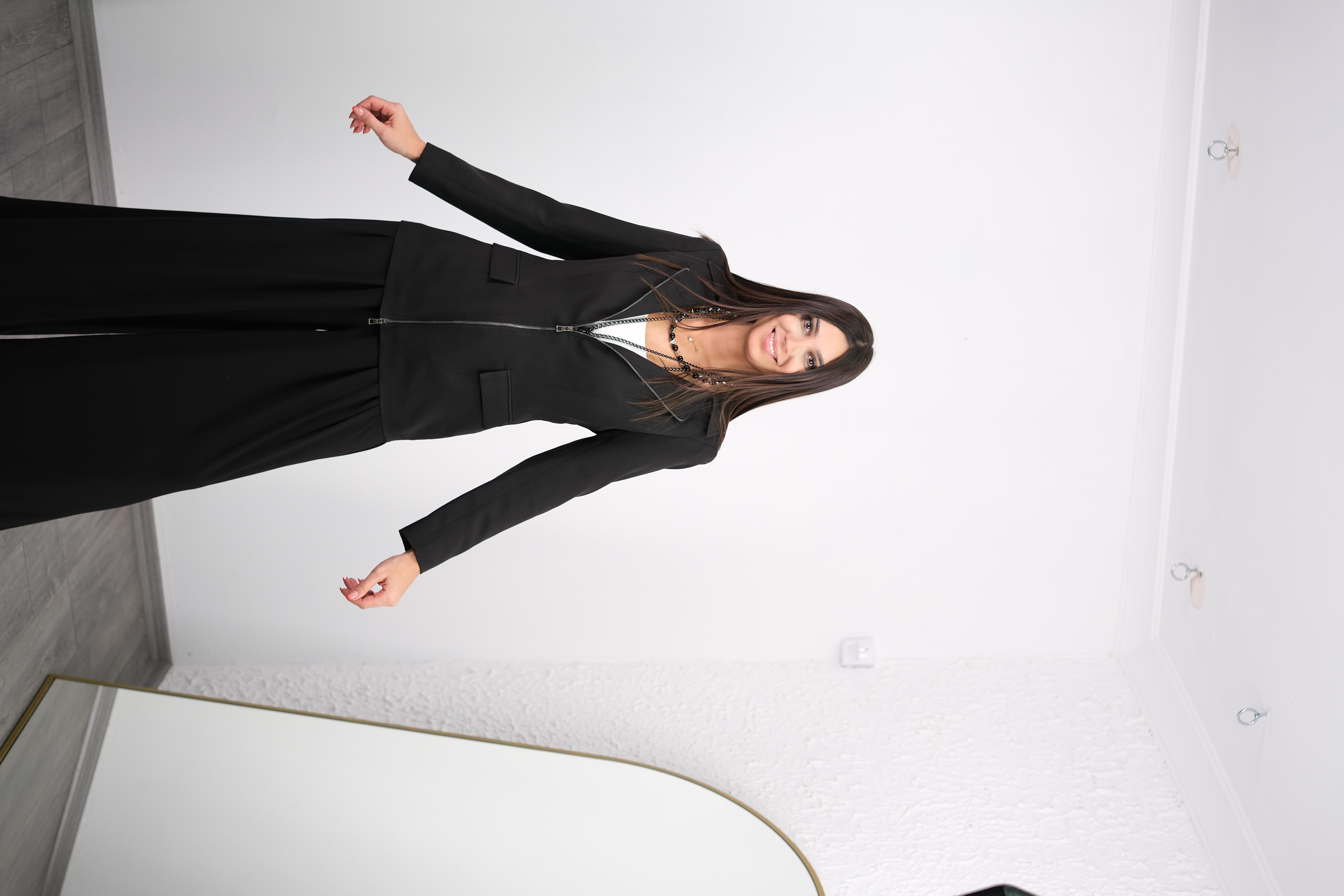 PERSİA FERMUARLI SİYAH CEKET