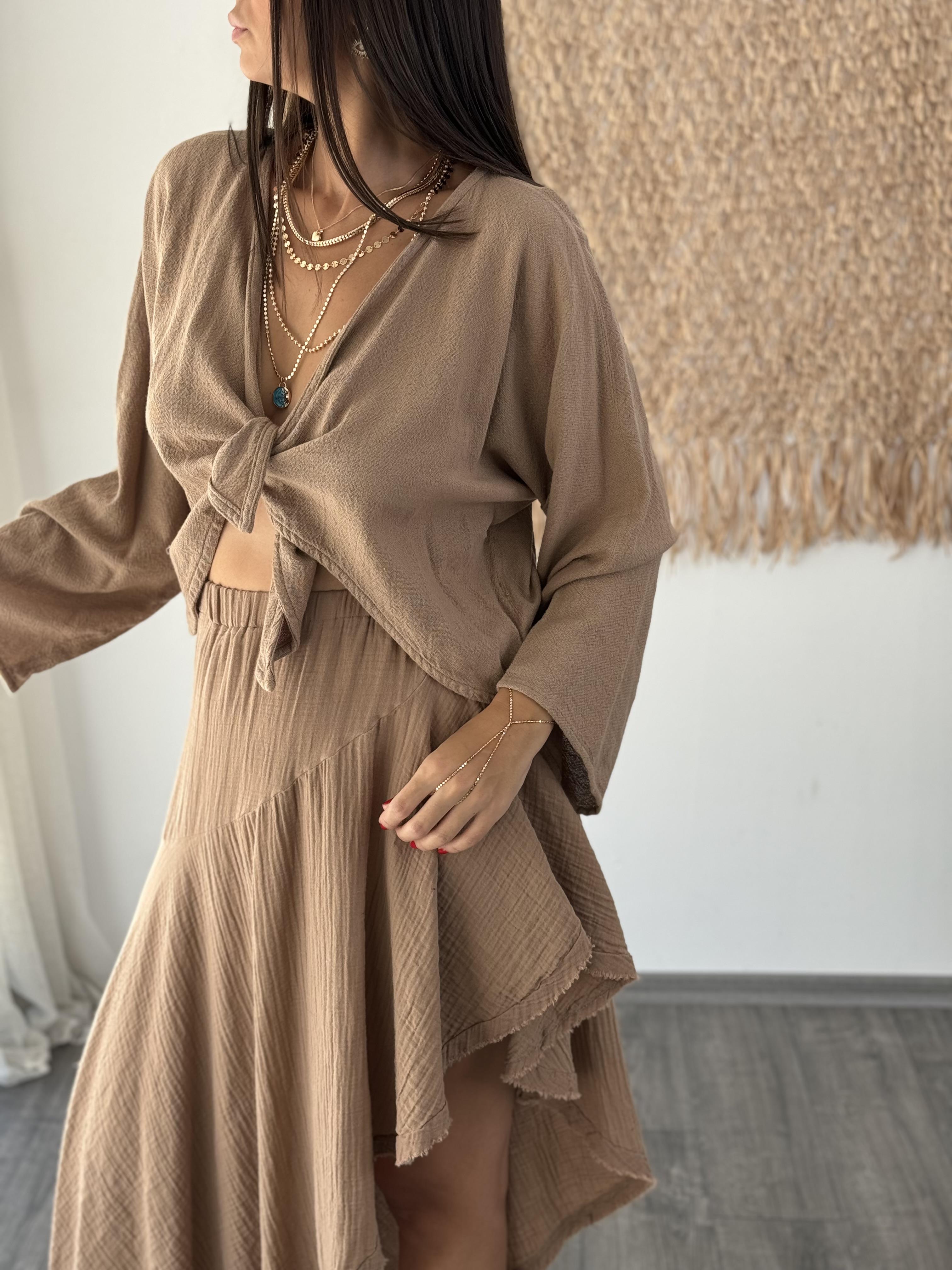 PİRGA BAĞLAMALI BİSKÜVİ CEKET BLUZ