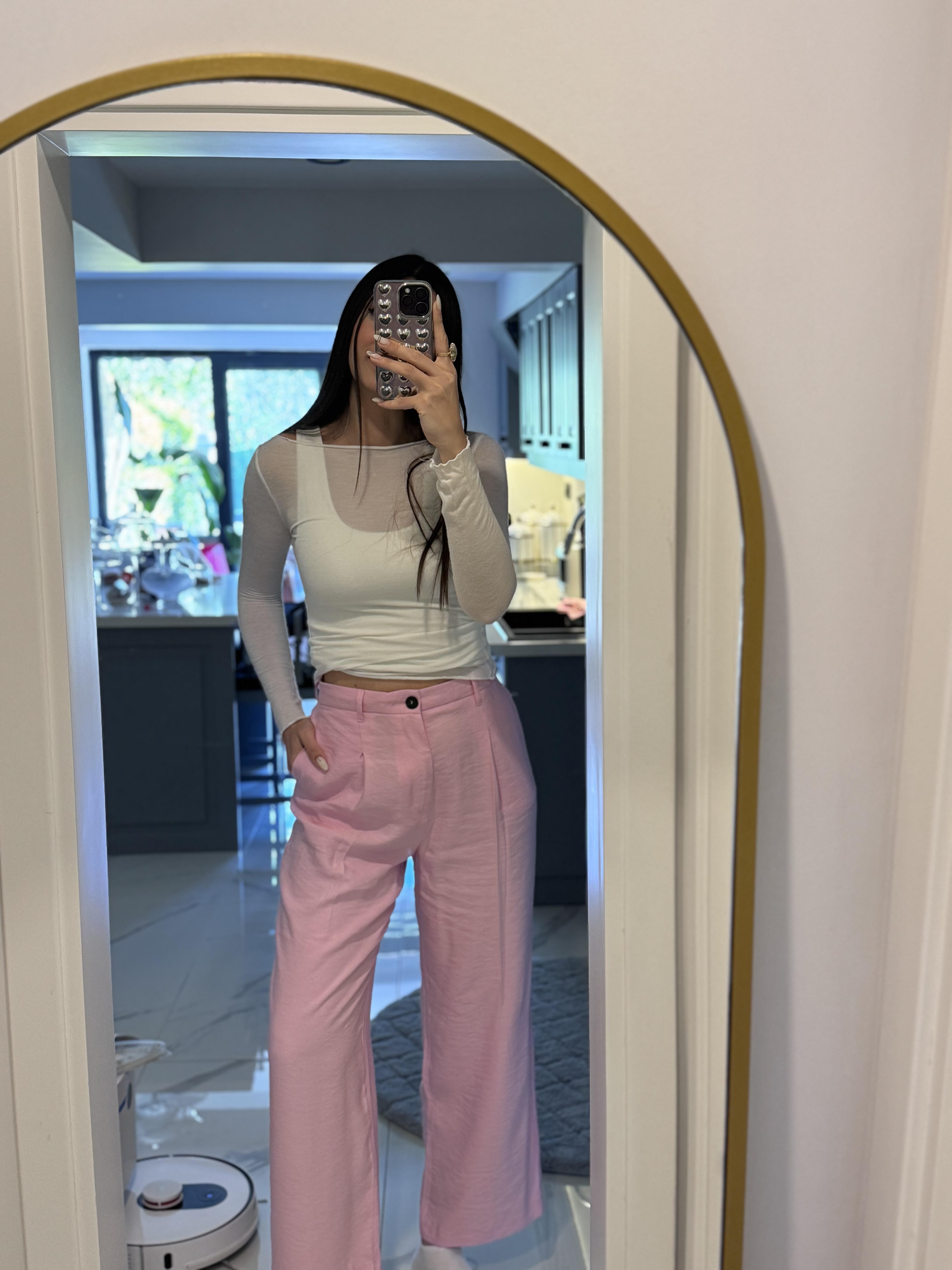 PLUM TOZ PEMBE PANTOLON