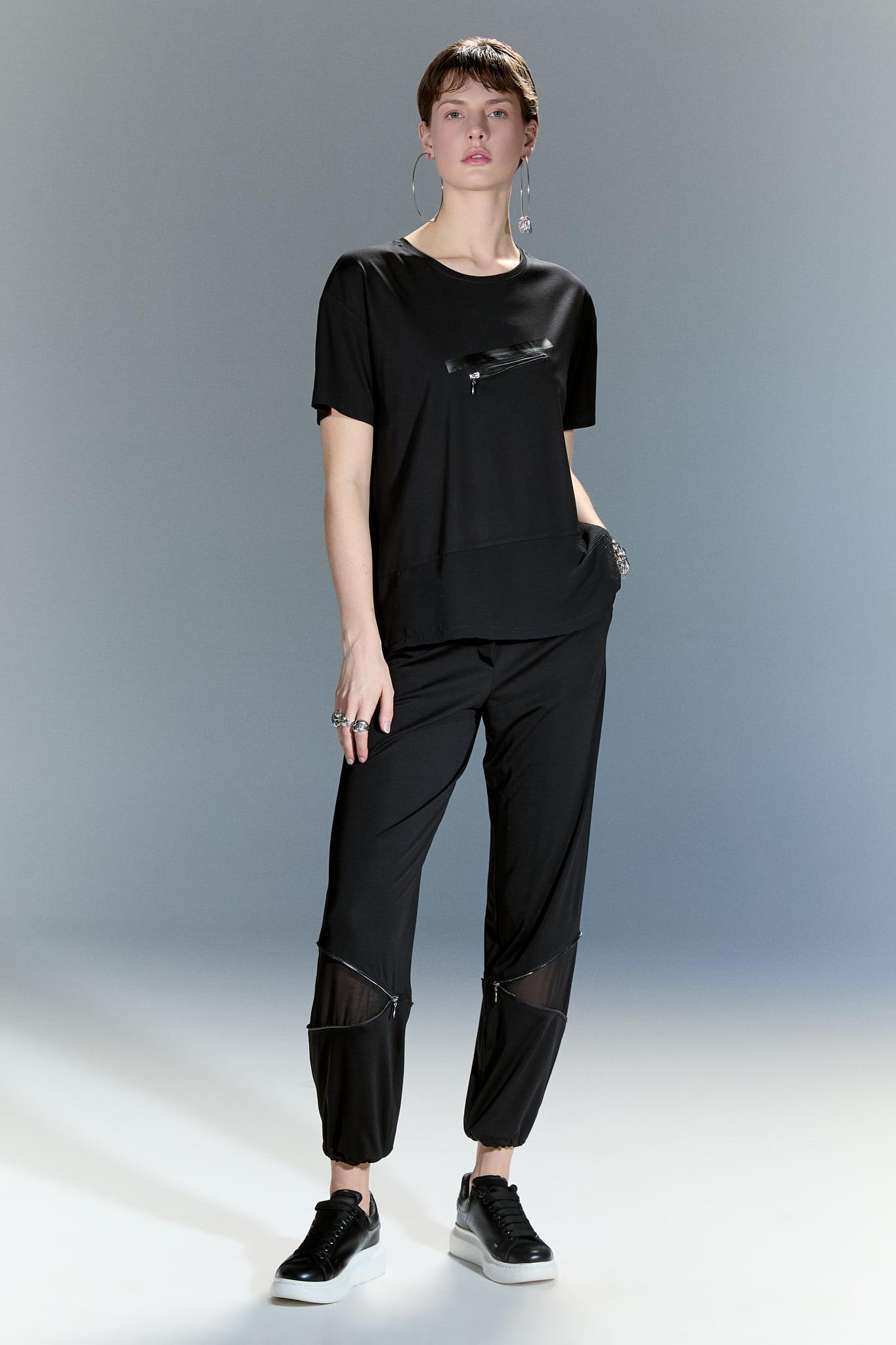 POLİGNA SİYAH TASARIM BLUZ