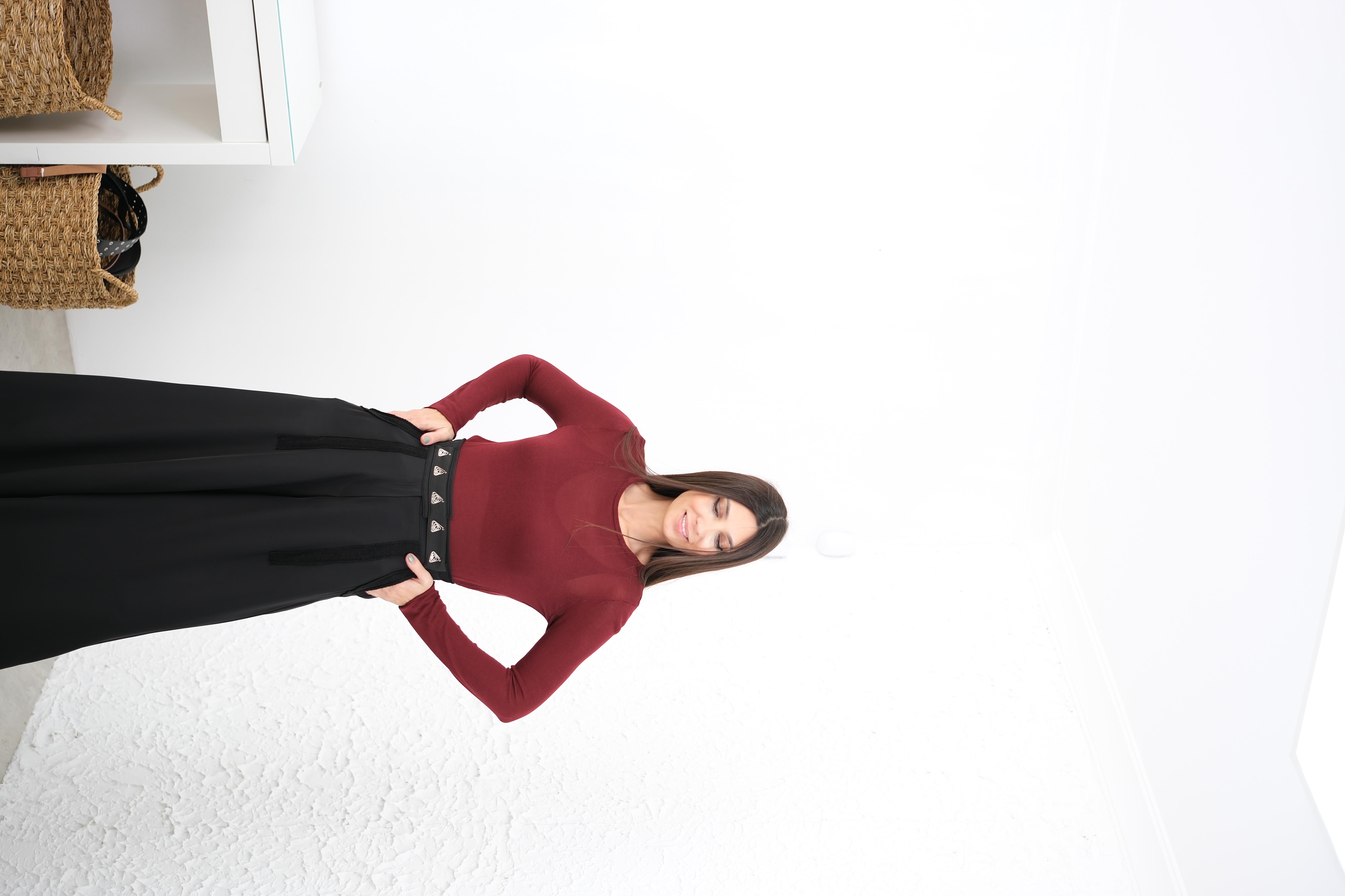 PONİ İNCE MERSERİZE BORDO BLUZ