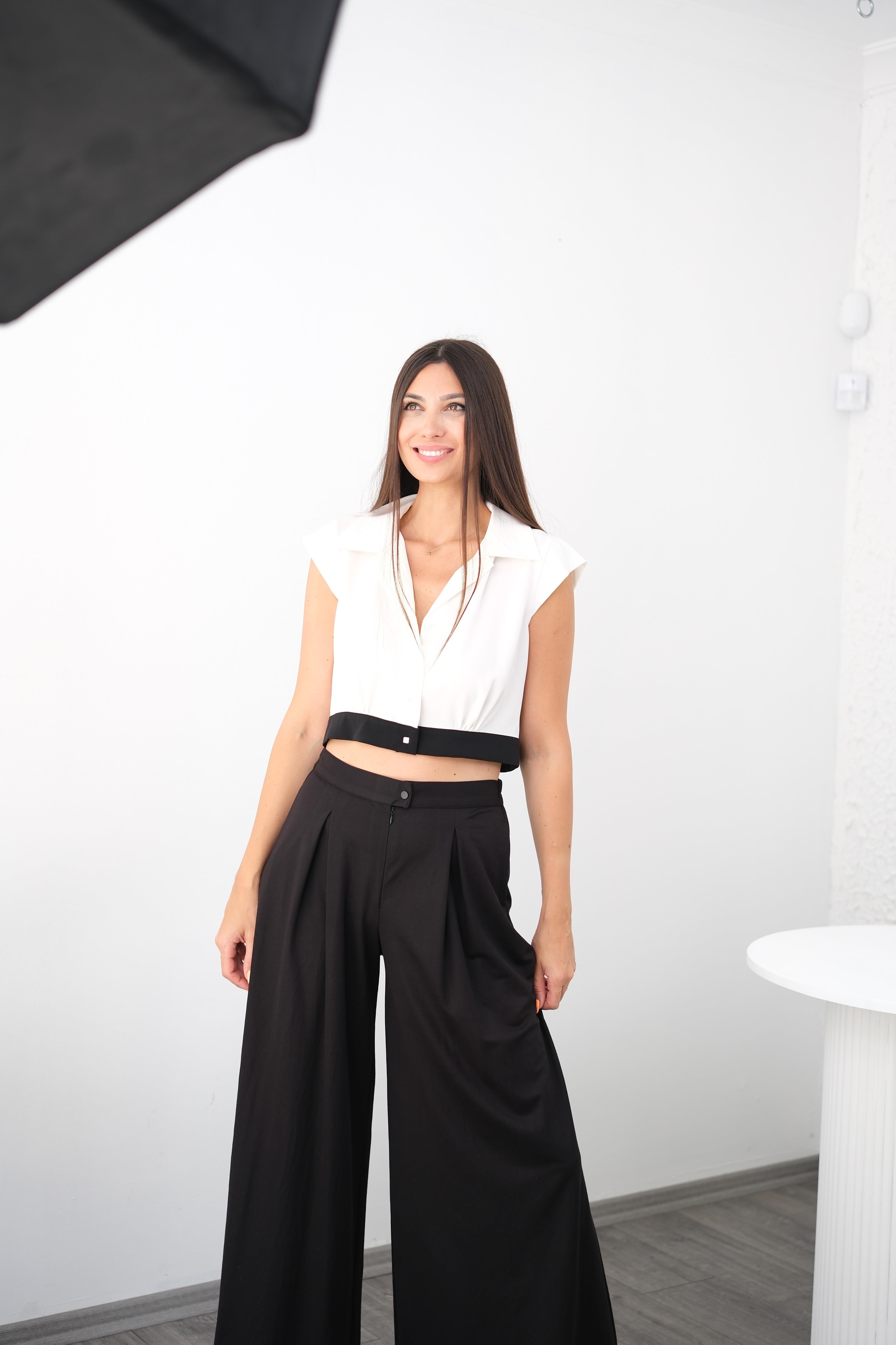 PONZA TASARIM SİYAH PANTOLON