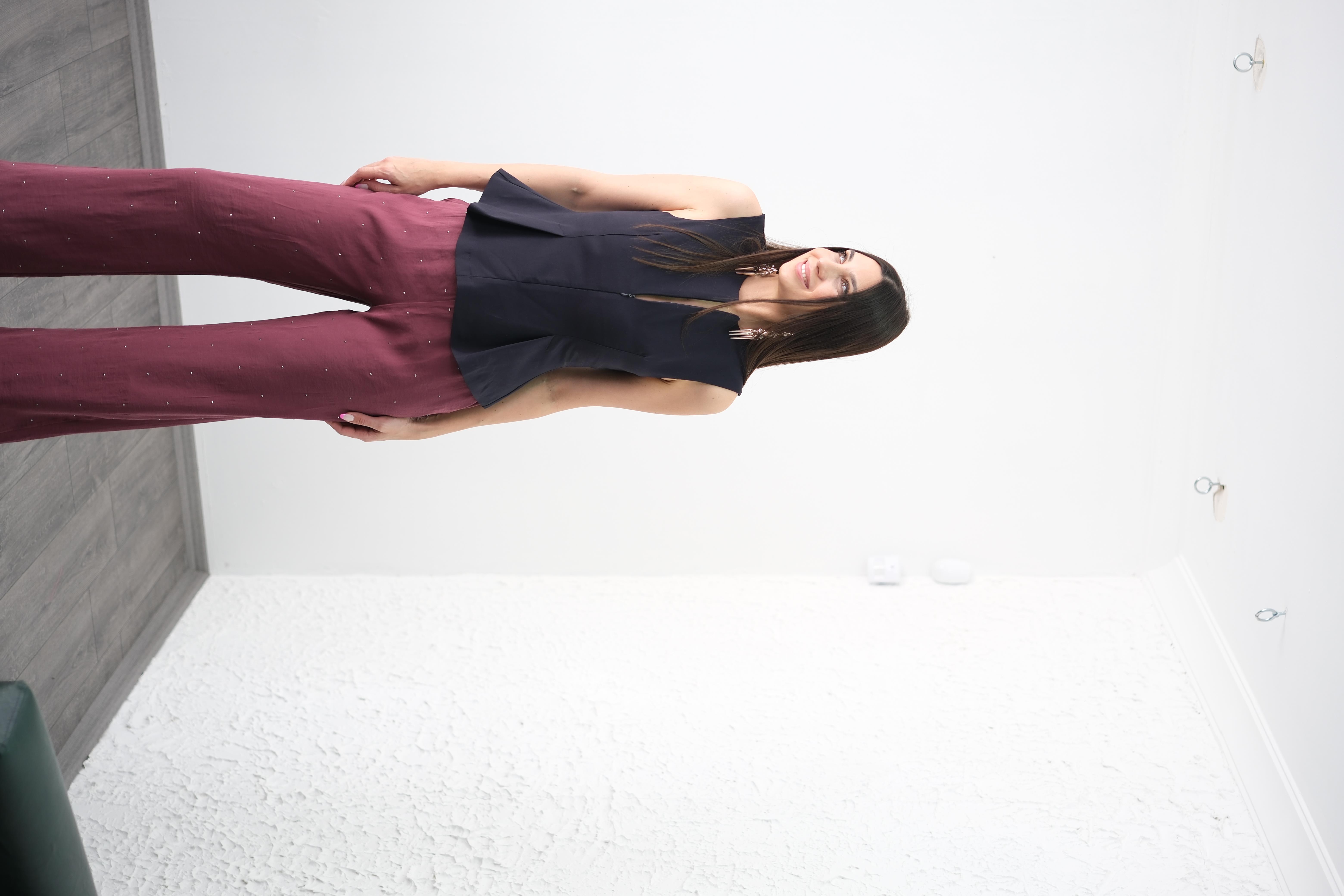 POOL TAŞLI BORDO PANTOLON