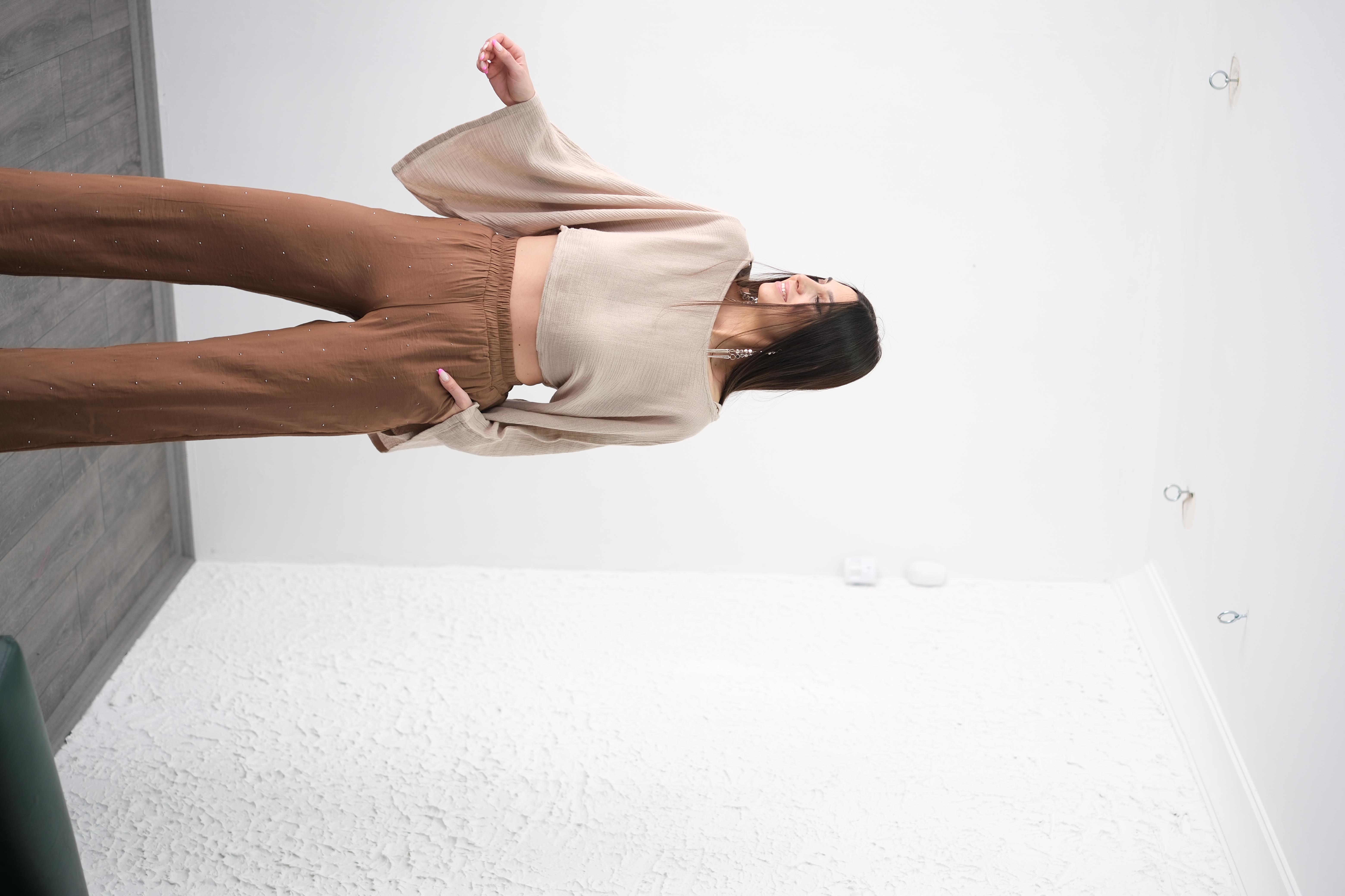 POOL TAŞLI KAHVE PANTOLON