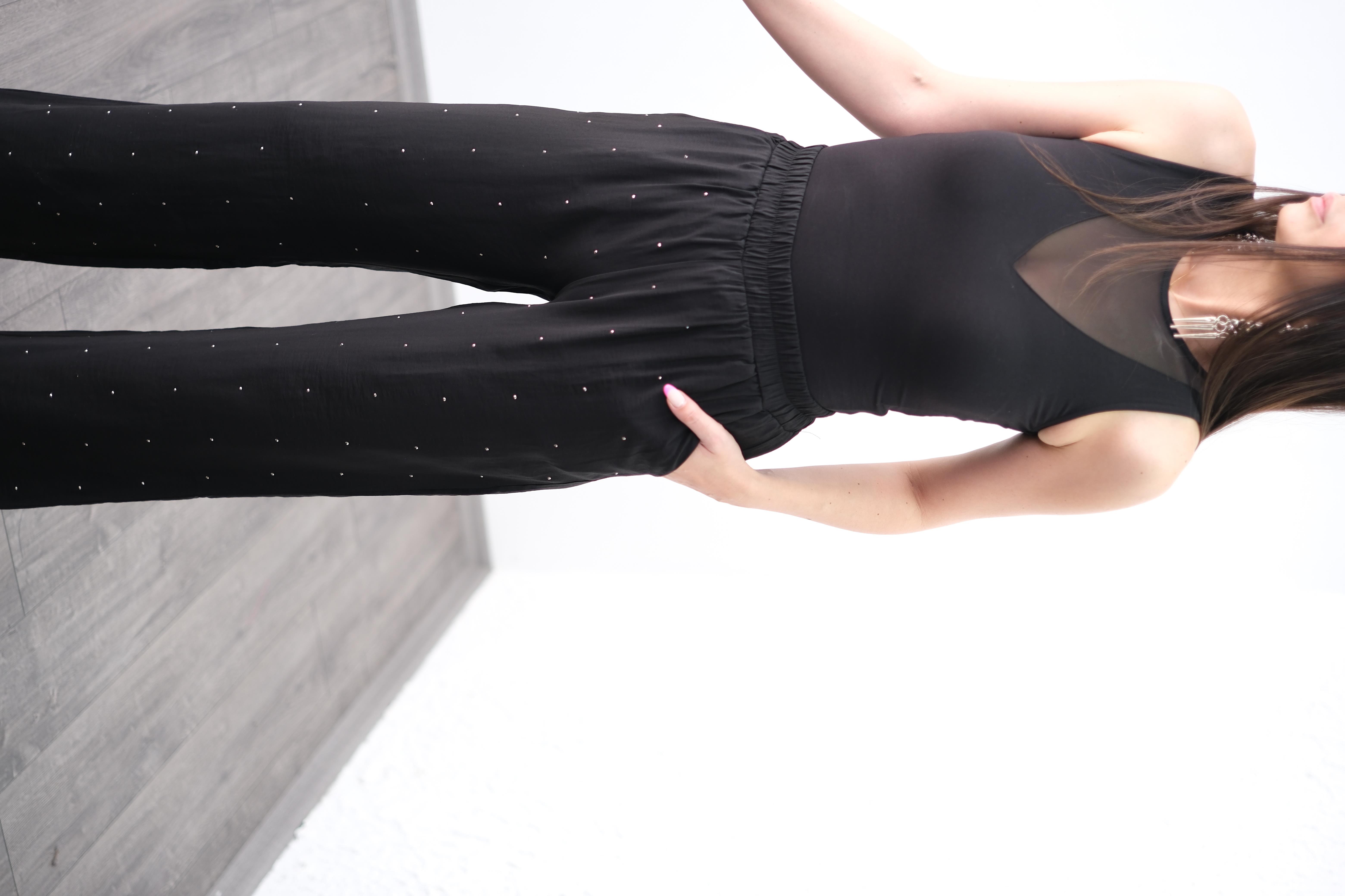 POOL TAŞLI SİYAH PANTOLON