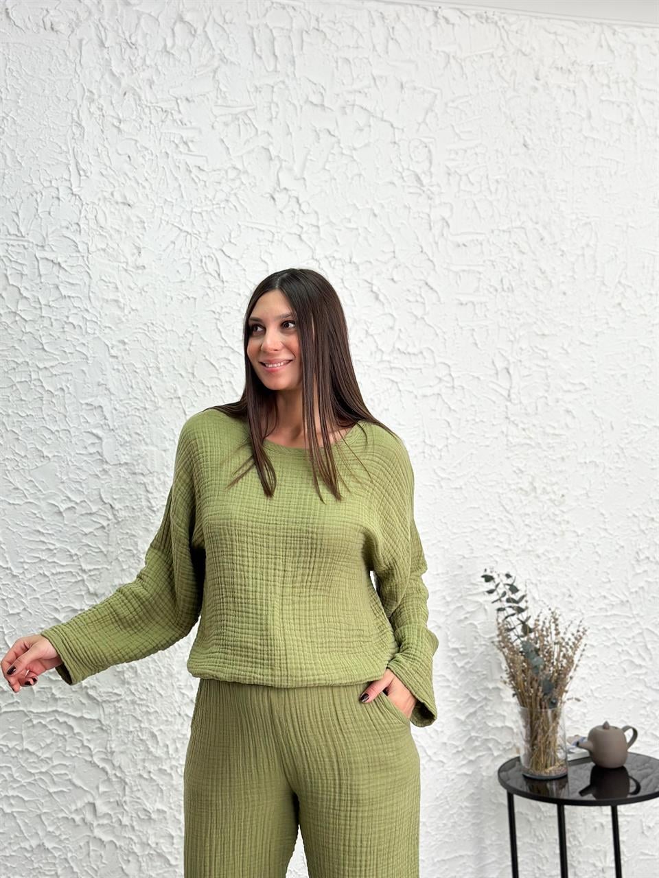 PORT ALE SAGE GREEN BLUZ