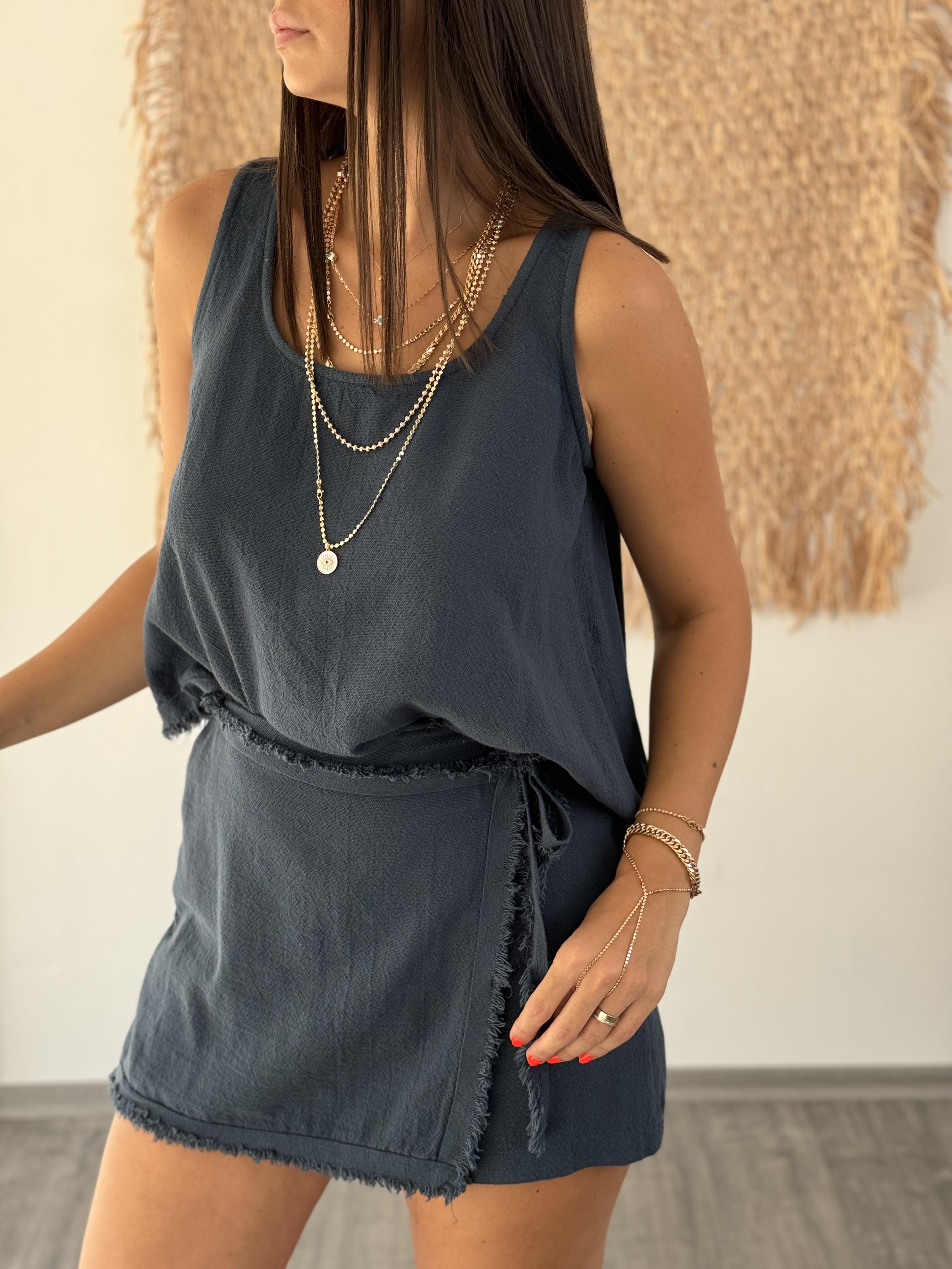 PURE ASKILI PETROL BLUZ