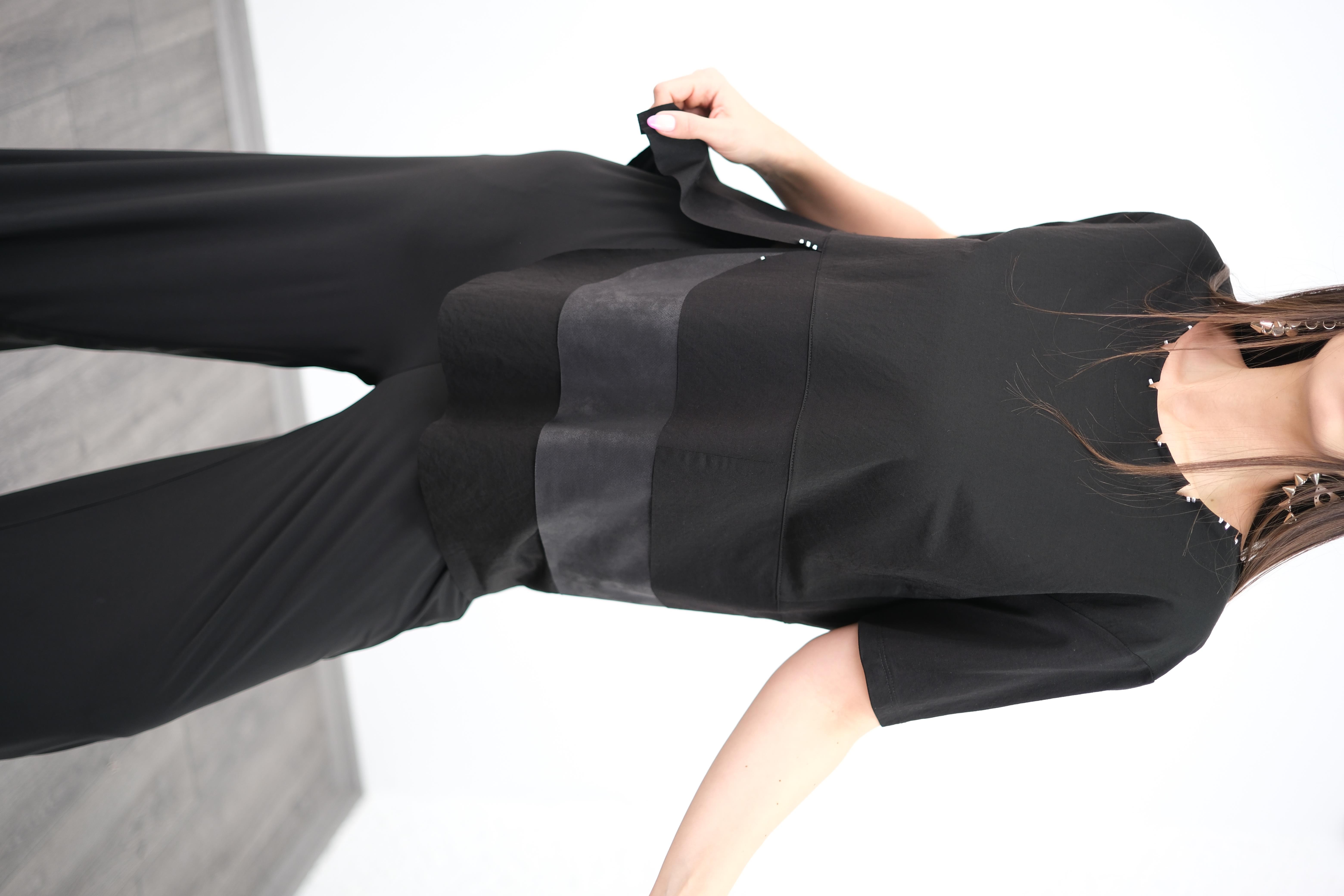 QUİCK ZIMBA DETAYLI TASARIM SİYAH BLUZ