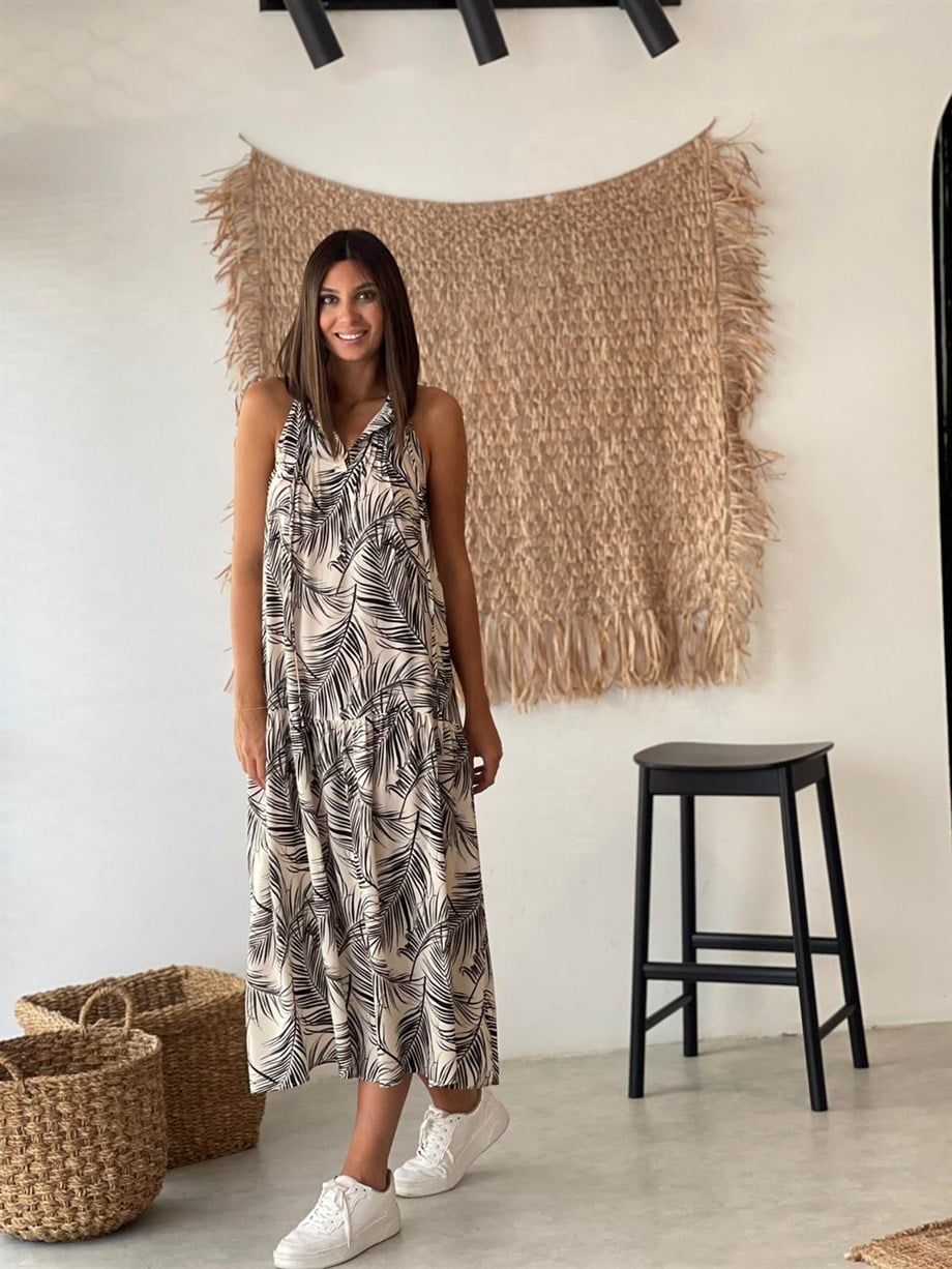 RAY DESENLİ TASARIM ELBİSE