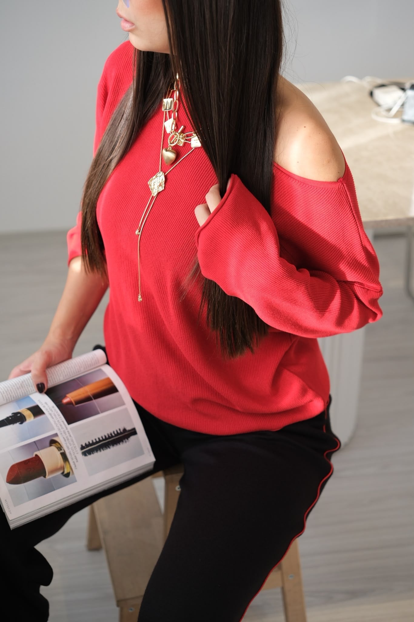 RED İCON KIRMIZI TRİKO BLUZ