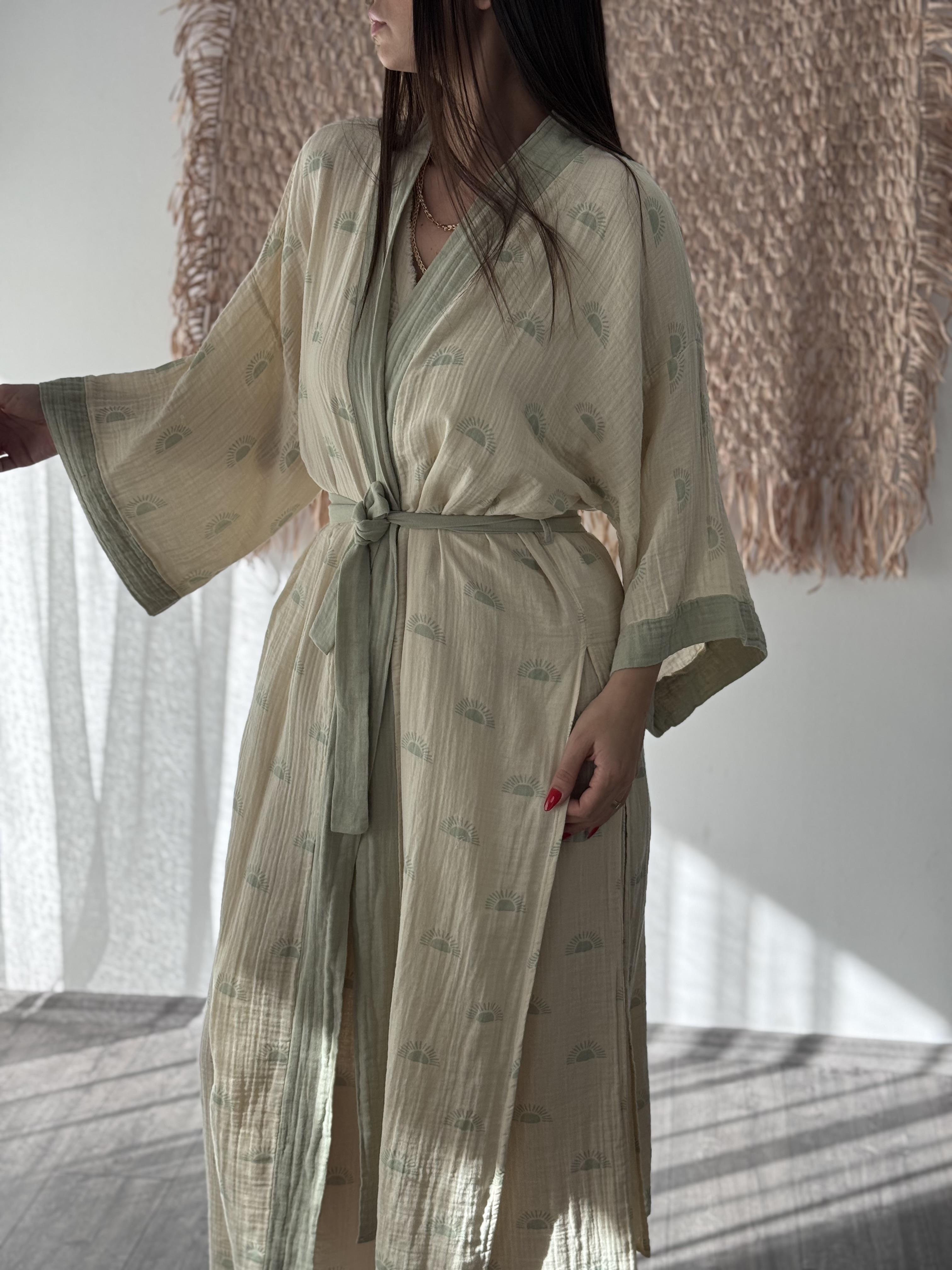 ROCİDA DESENLİ BEJ KAFTAN