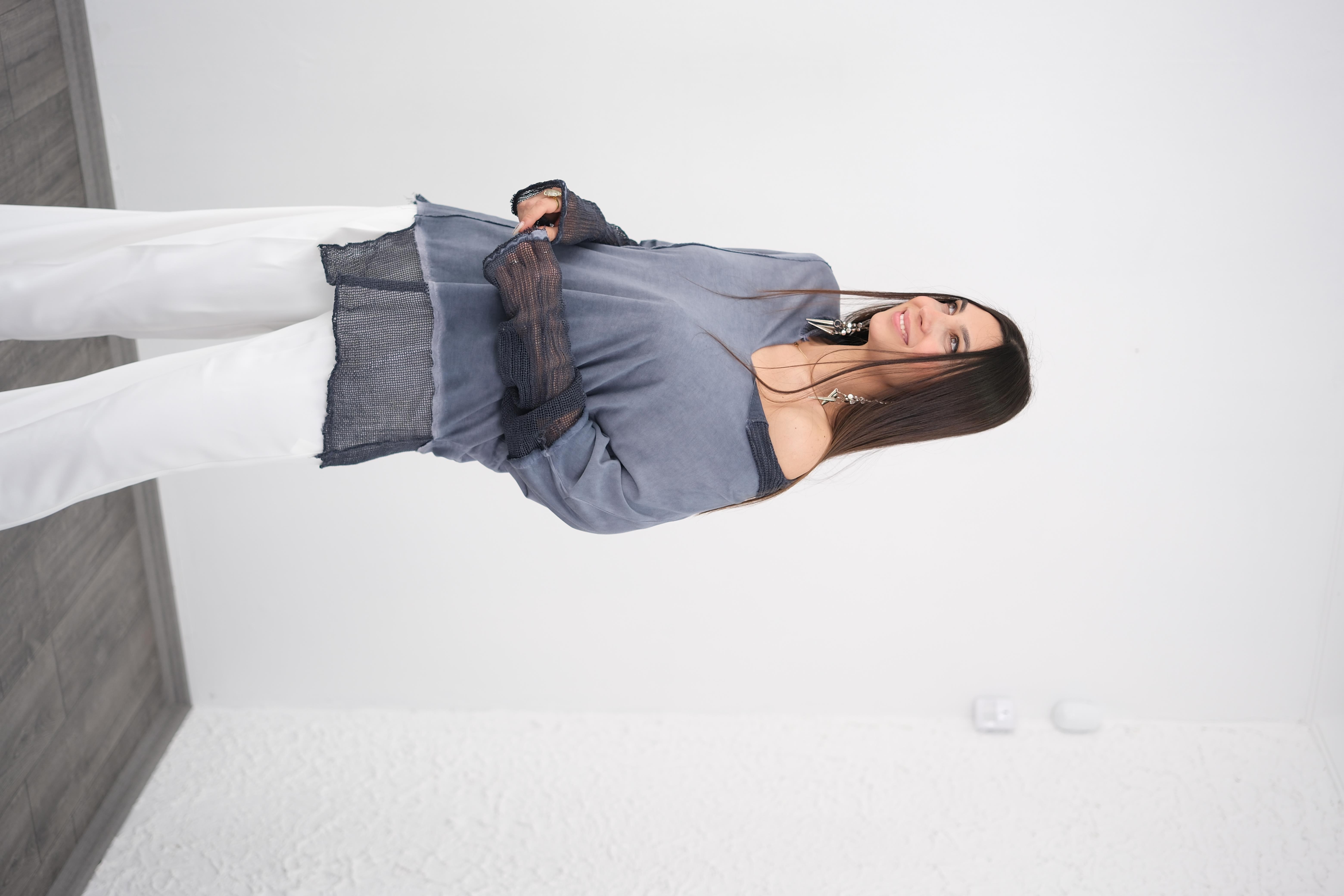 RON İNDİGO TASARIM BLUZ