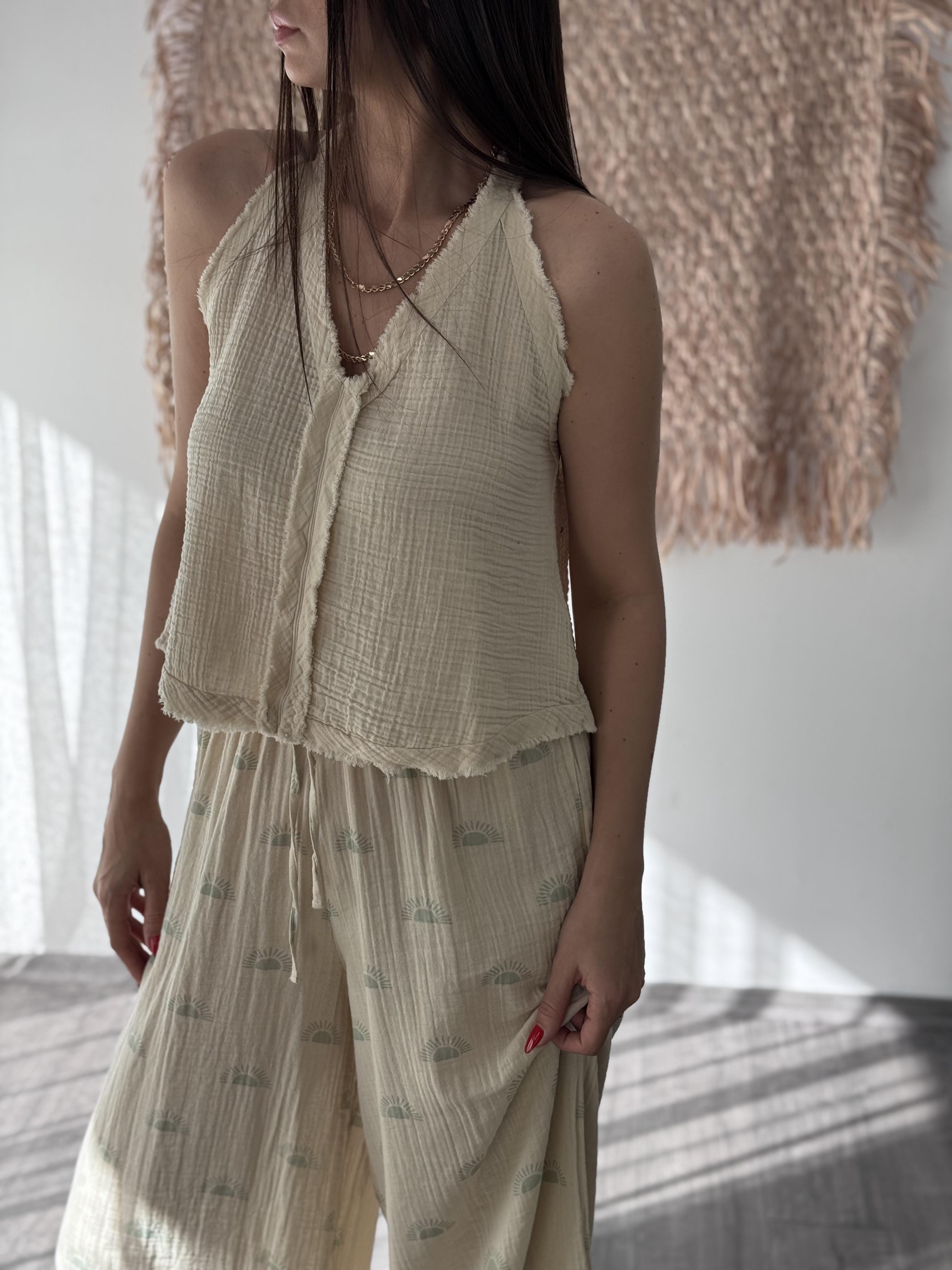 SACRA ASKILI BEJ BLUZ