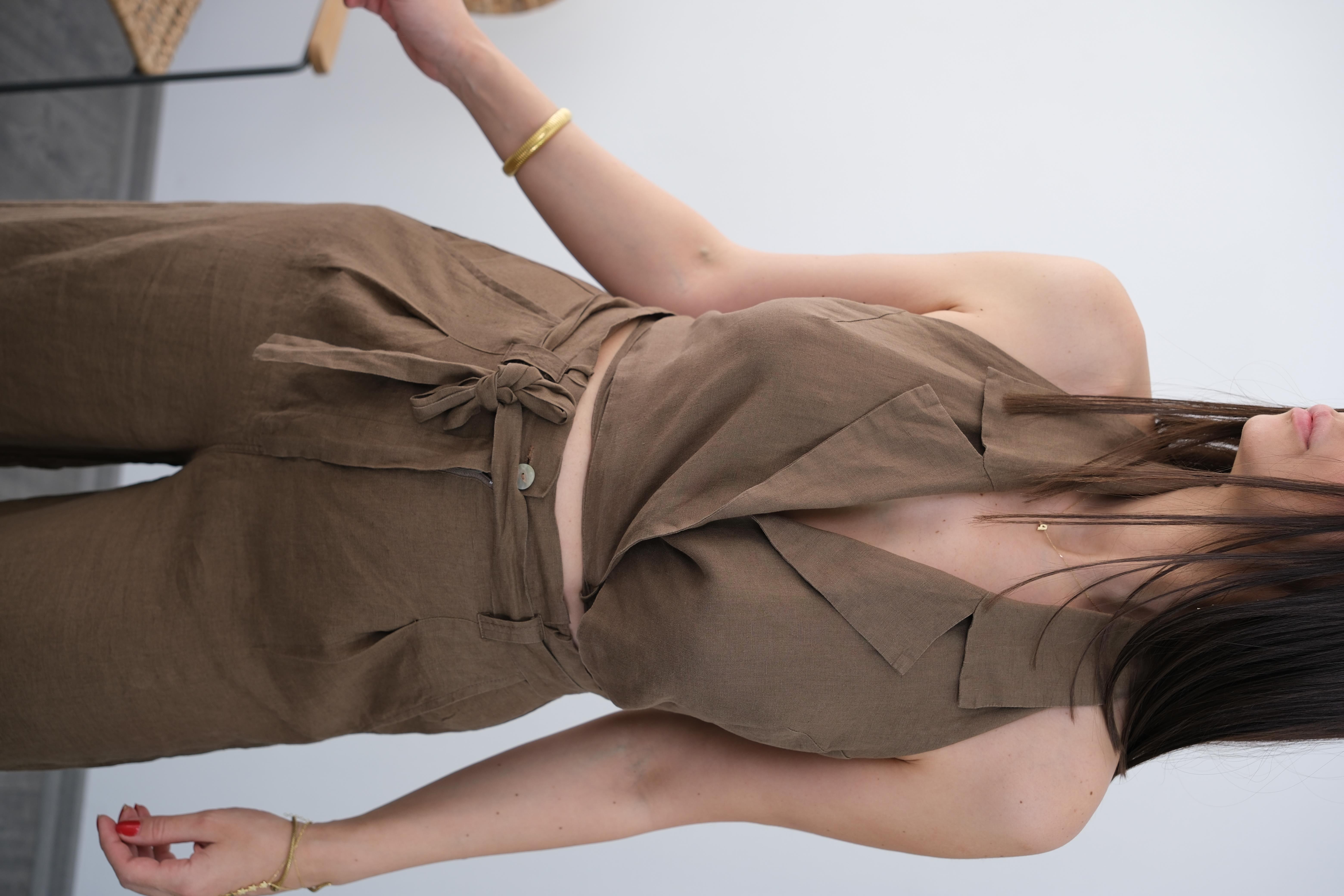 SLOVENYA KAHVE KETEN BLUZ