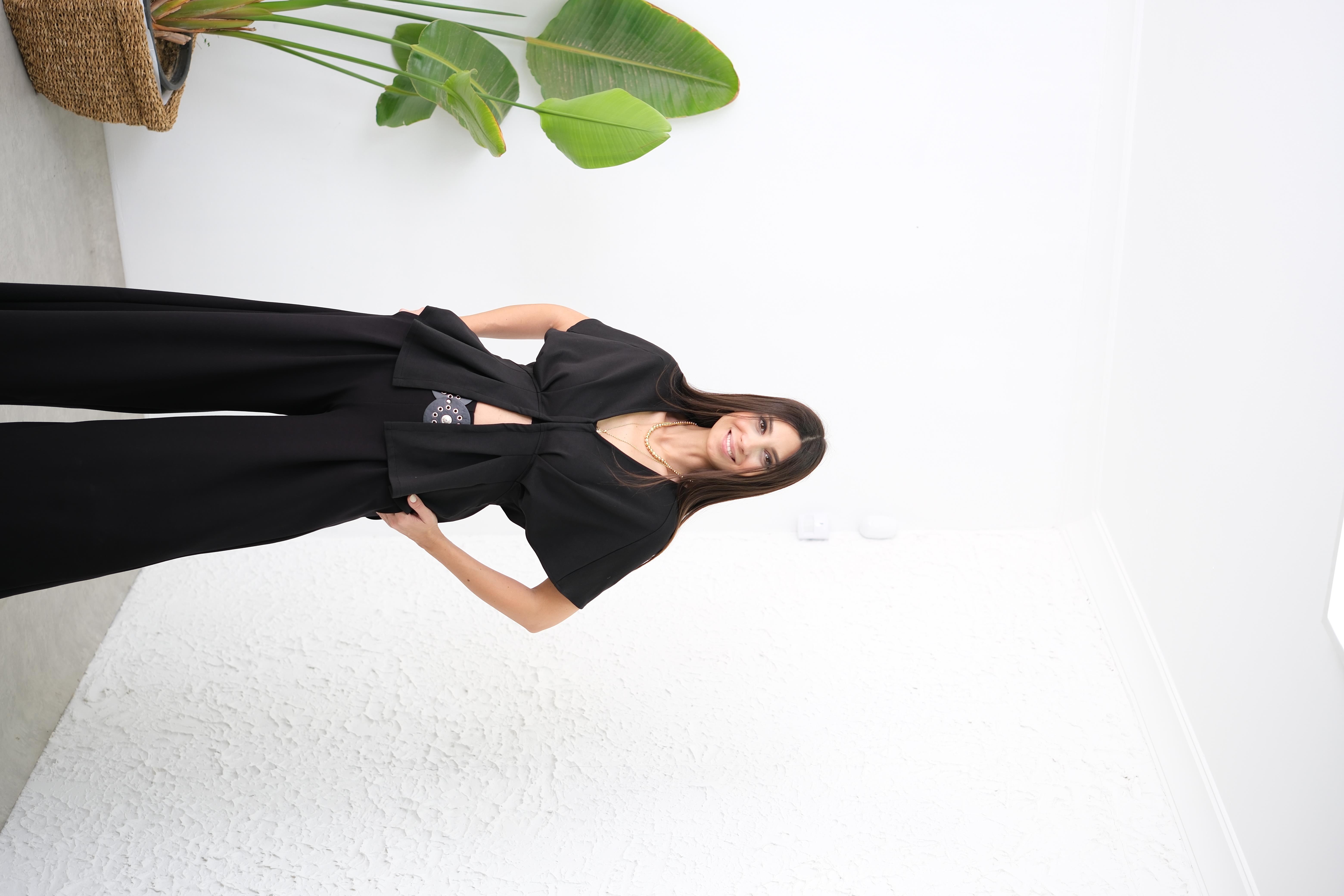 STAR BELDEN OTURTMALI SİYAH BLUZ