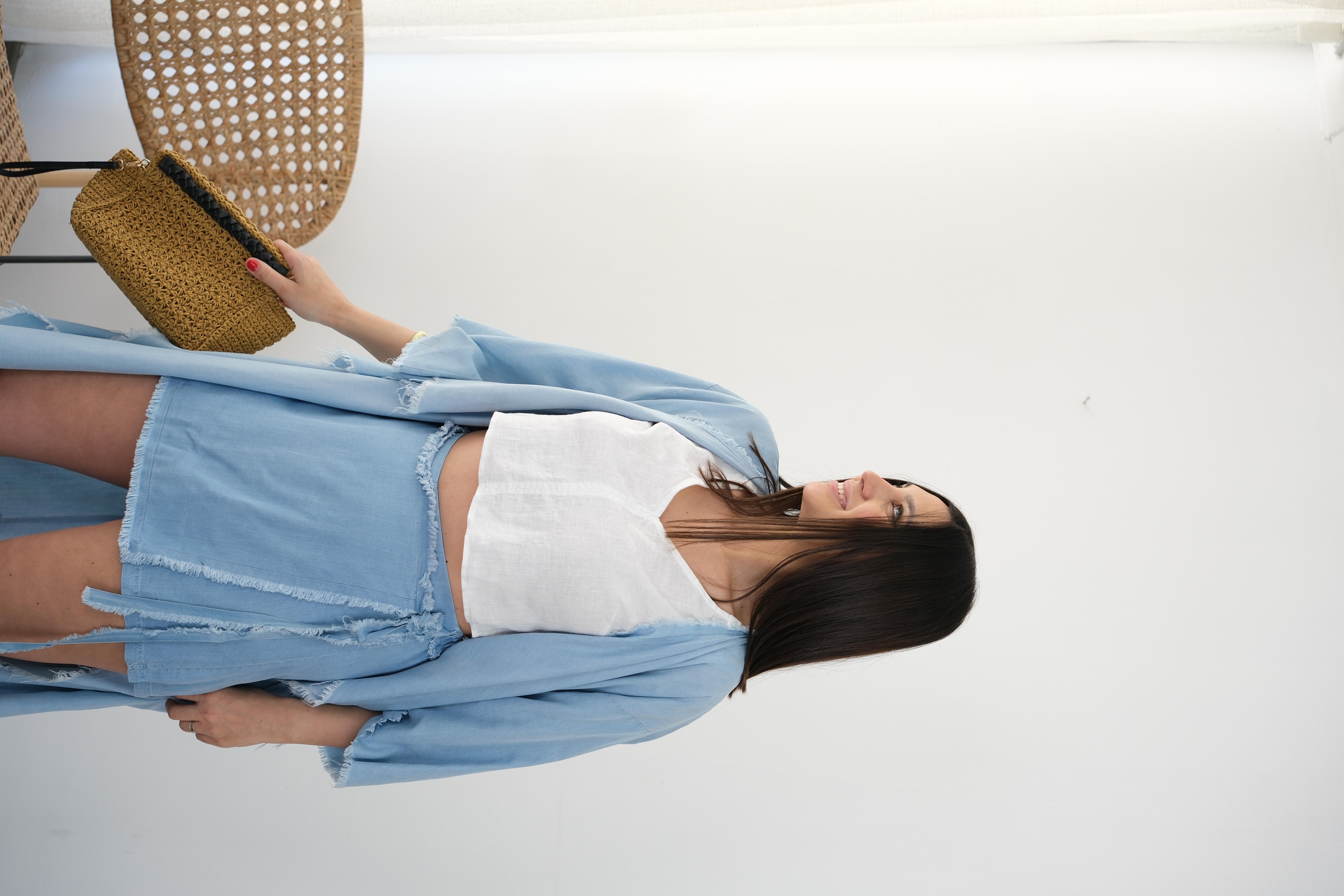 TENCY MAVİ ŞORT ETEK