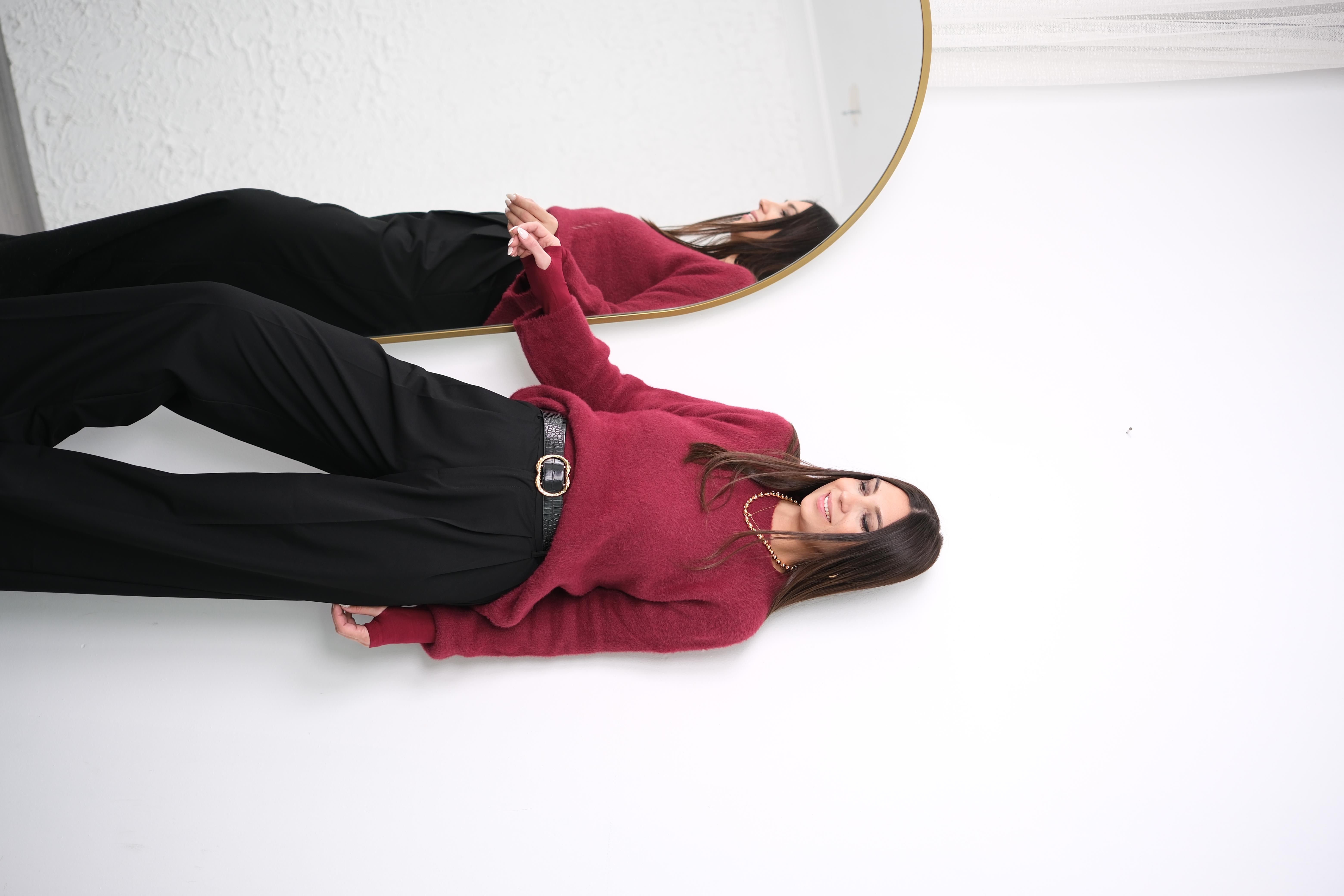 TİBAS BORDO YUMOŞ KAZAK