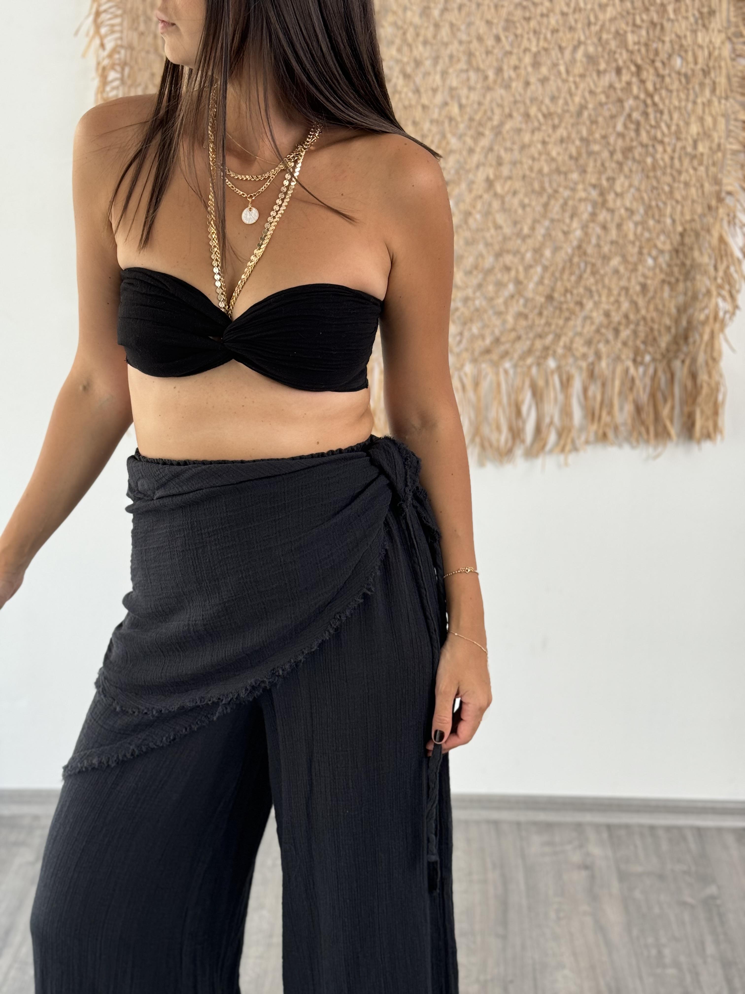 TİE SİYAH CROP