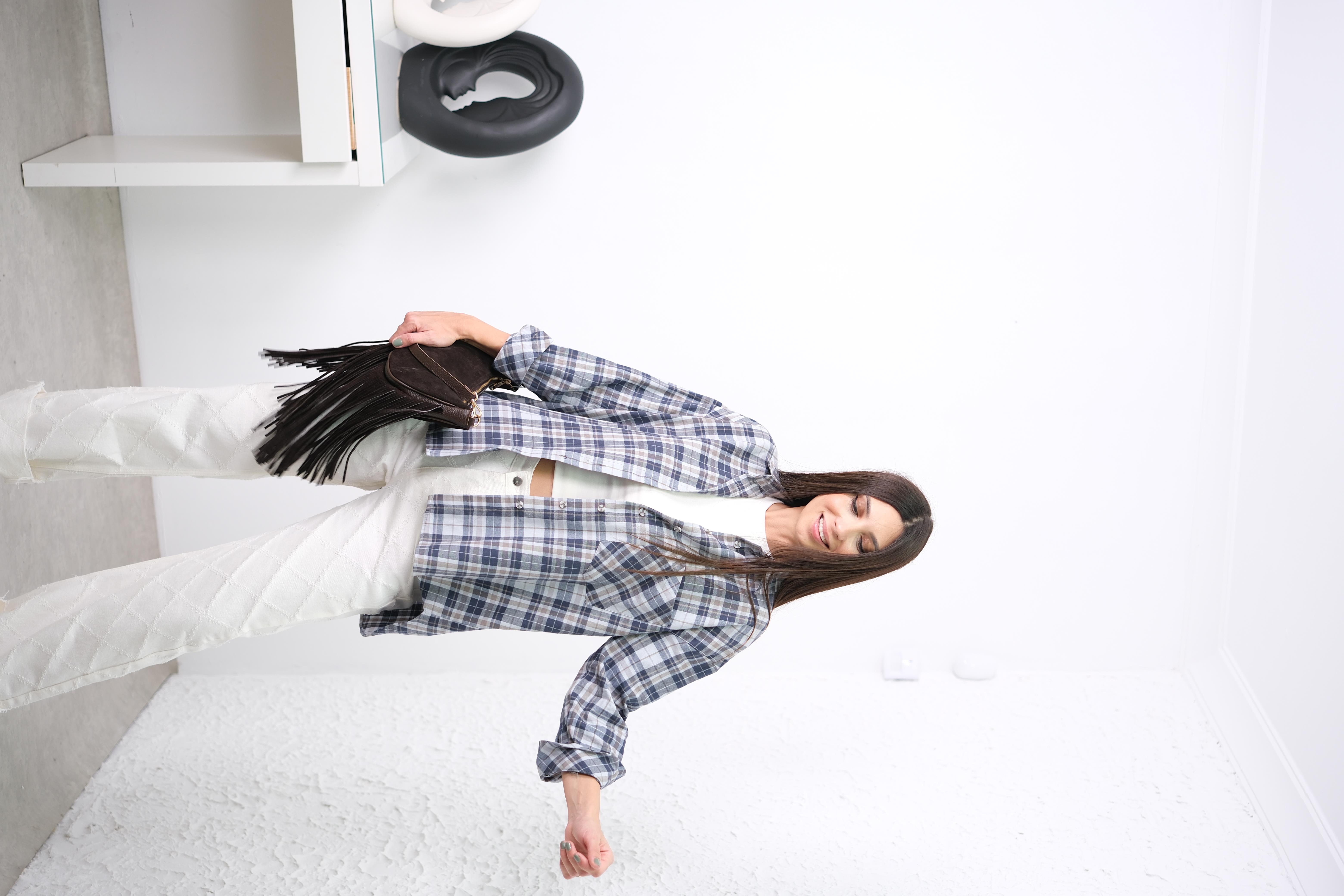 TİLLY MAVİ EKOSE GÖMLEK