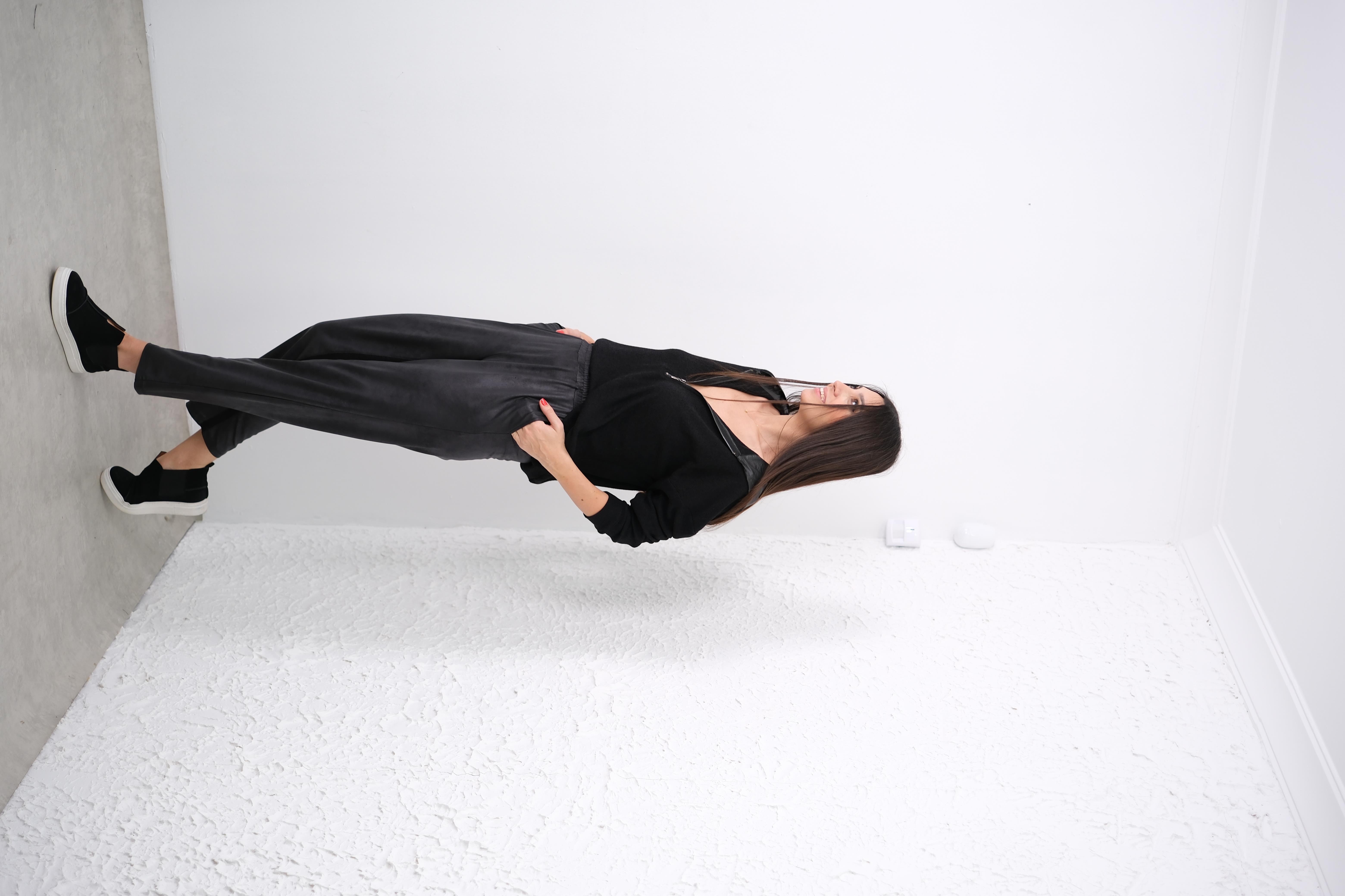 TONE TRİKO DETAYLI DERİ PANTOLON