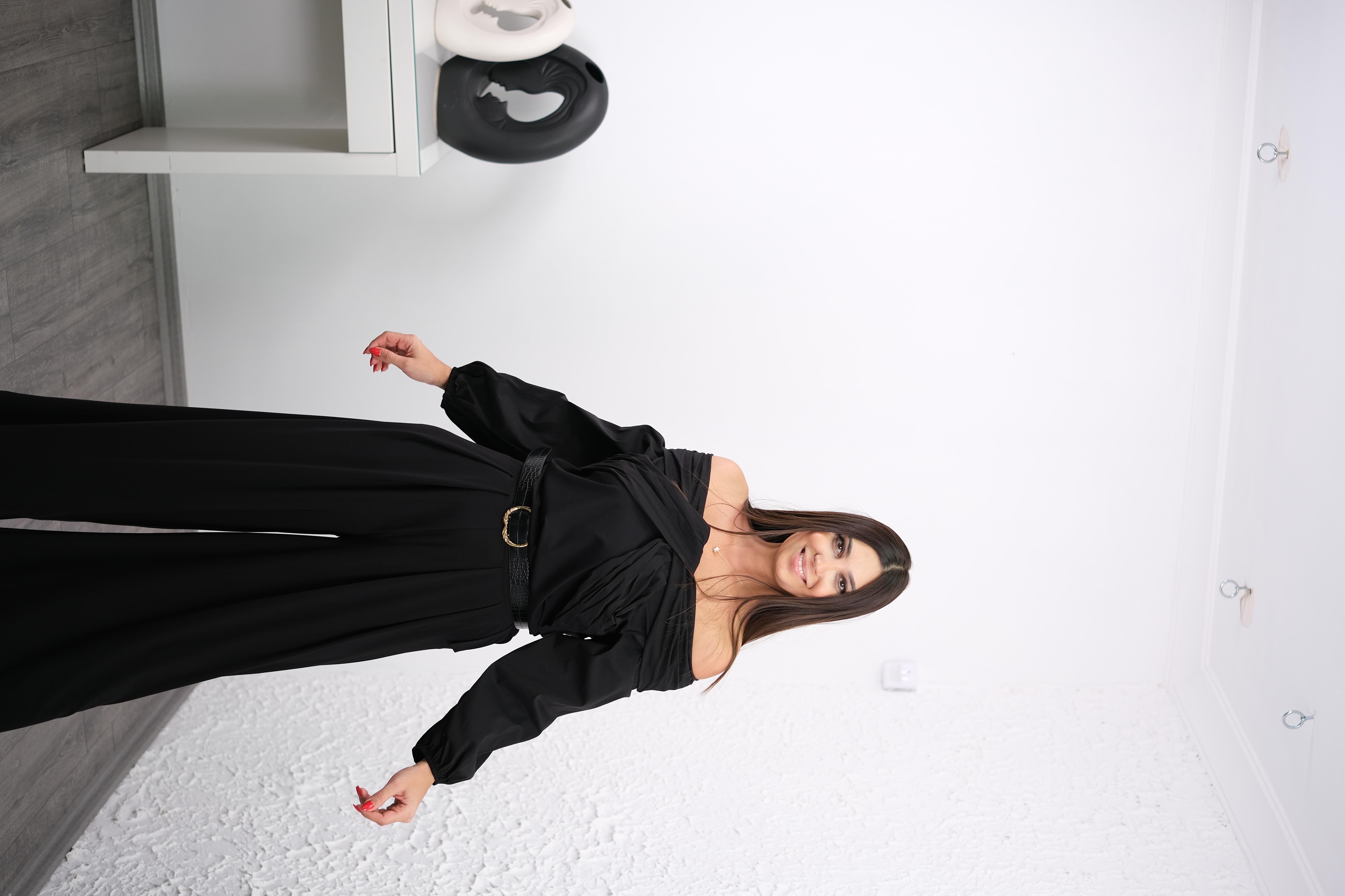 TONY SİYAH TASARIM BLUZ