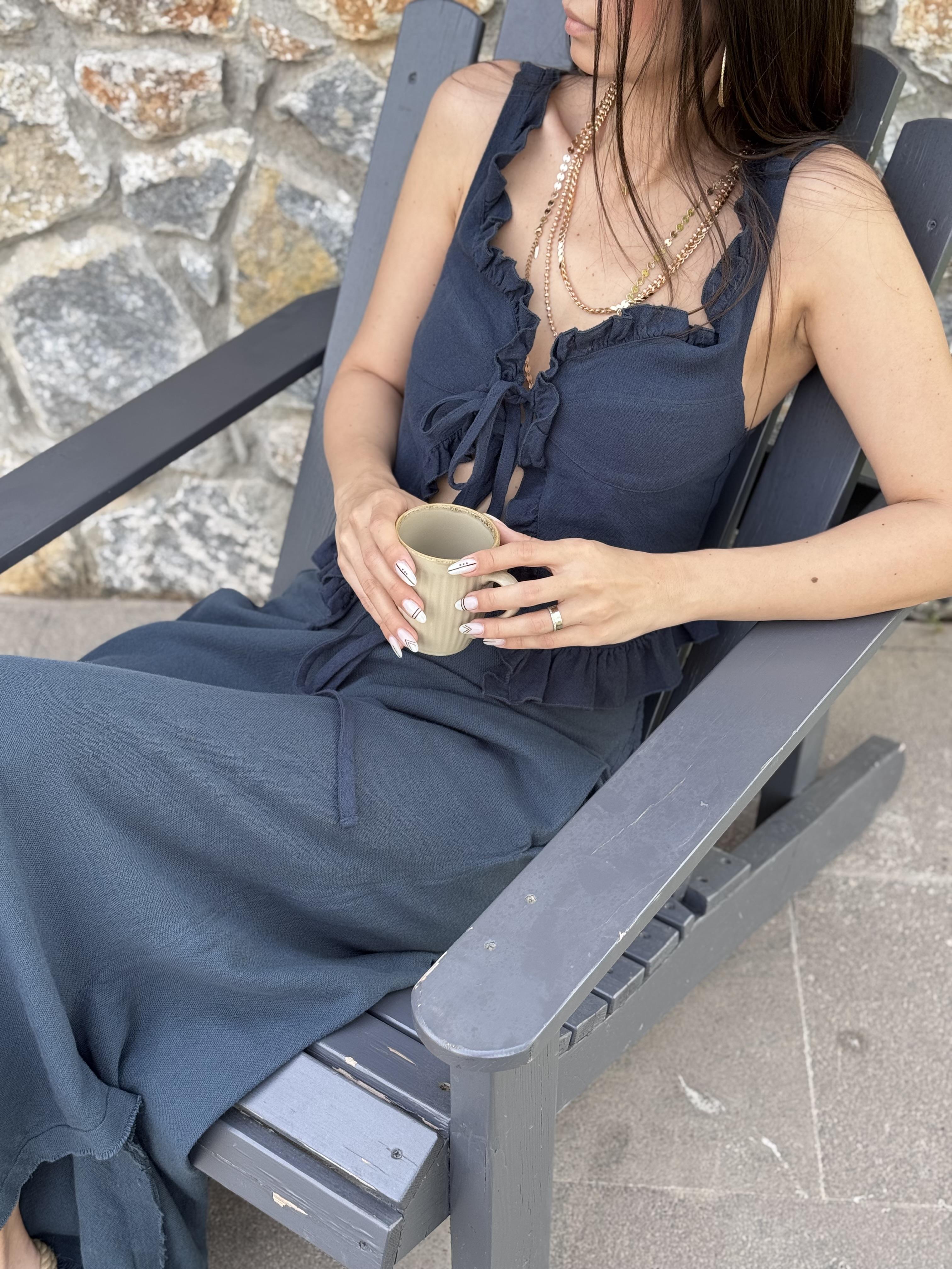 UNO BAĞLAMALI PETROL BLUZ