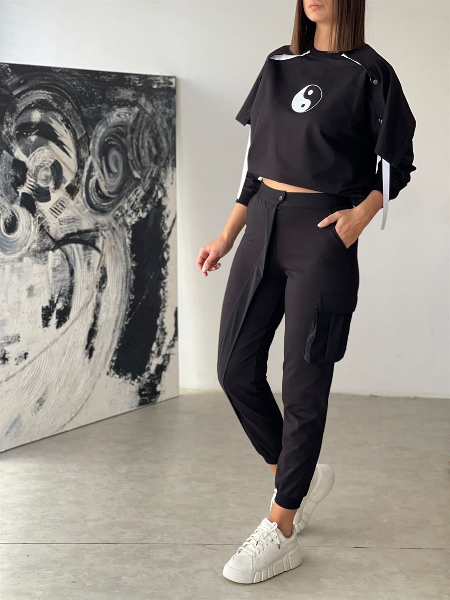 VALAR SİYAH CEPLİ JOGGER PANTOLON